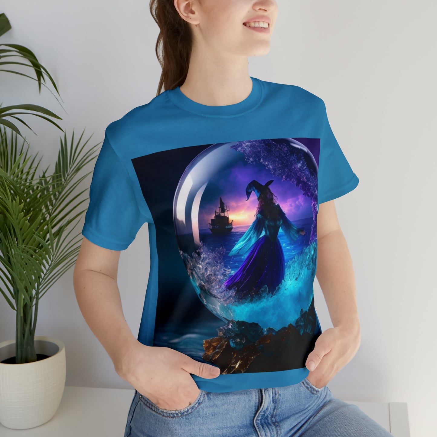 Camiseta de manga corta unisex Jersey - Halloween Witch AI - 01