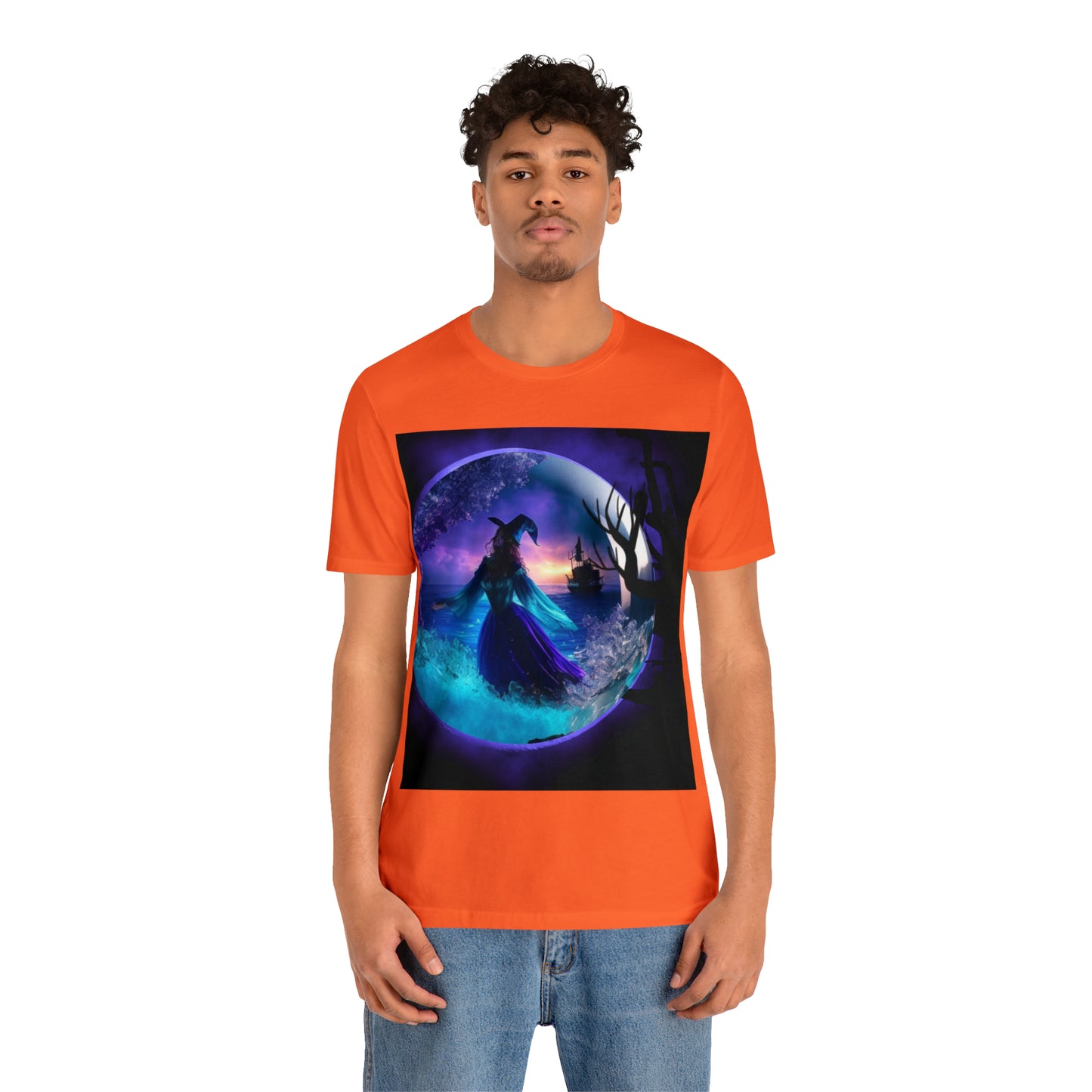 Camiseta de manga corta unisex Jersey - Halloween Witch AI - 02