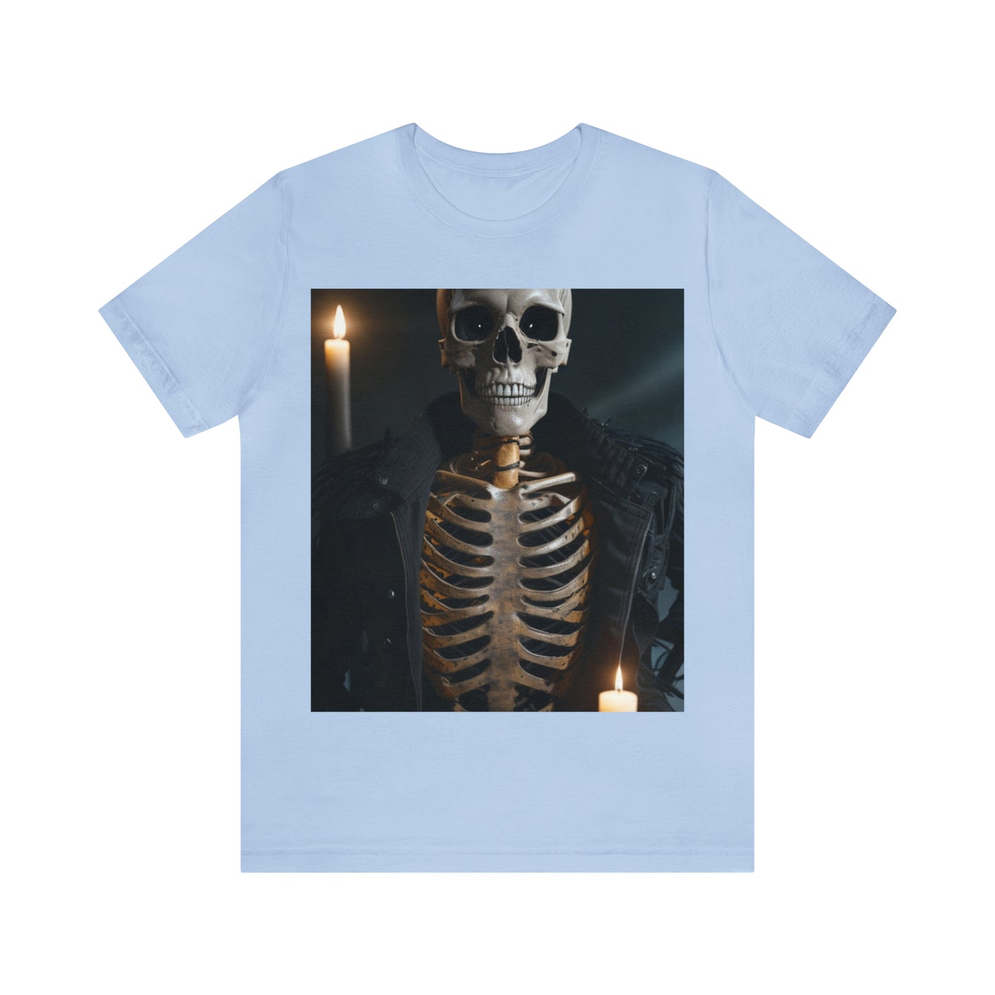 Unisex Jersey Short Sleeve Tee - Halloween Skeleton man AI - 03