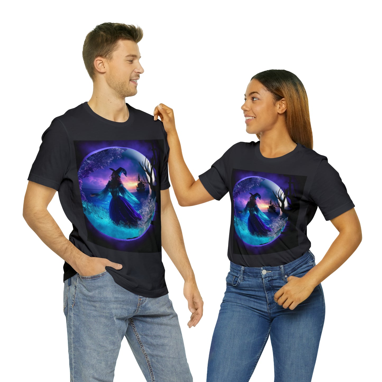 Camiseta de manga corta unisex Jersey - Halloween Witch AI - 02