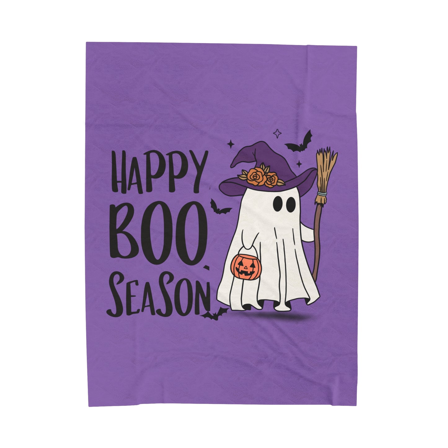 Velveteen Plush Blanket - Halloween - Little Ghost - 21-02