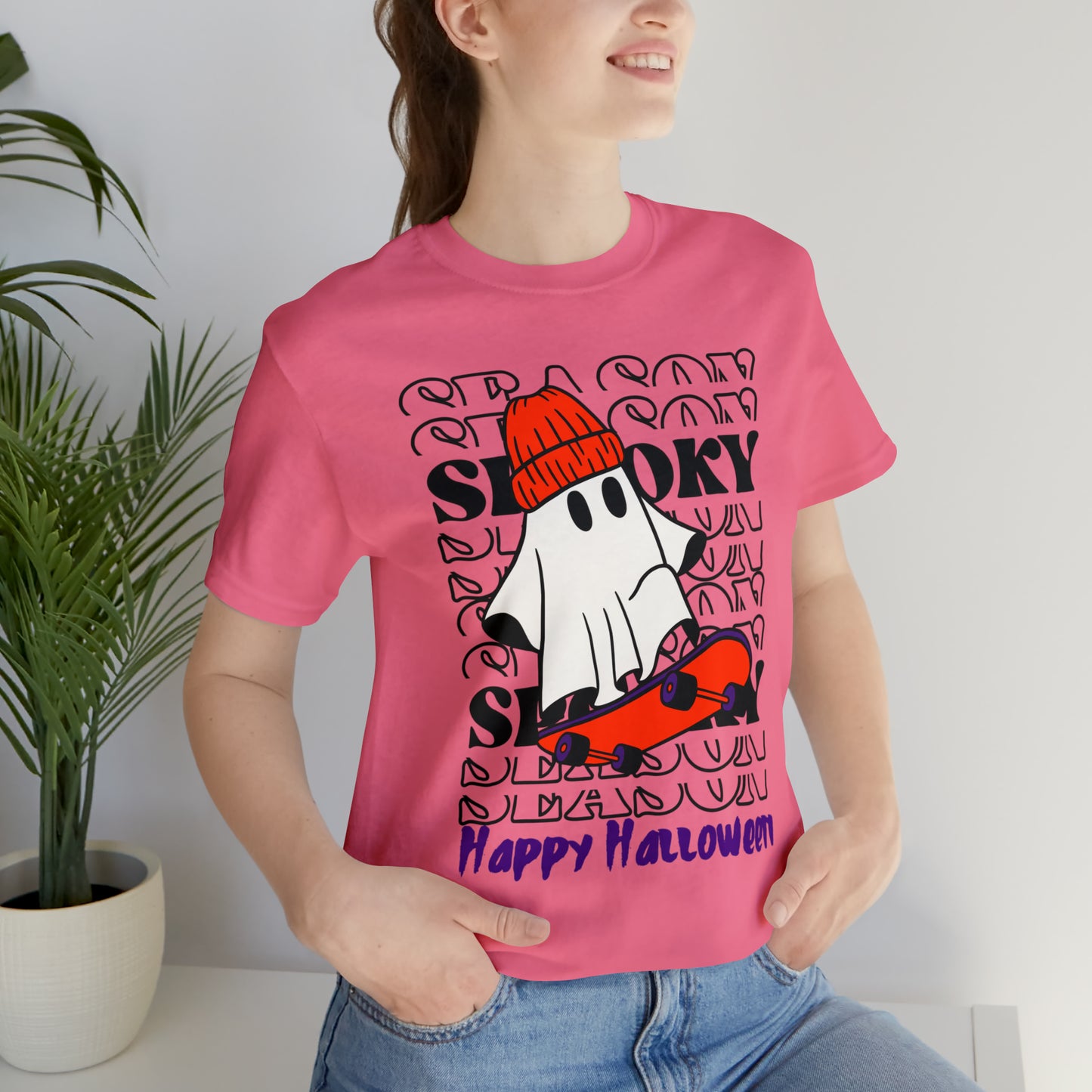 Camiseta de manga corta de jersey unisex - Halloween - Pequeño fantasma - 02
