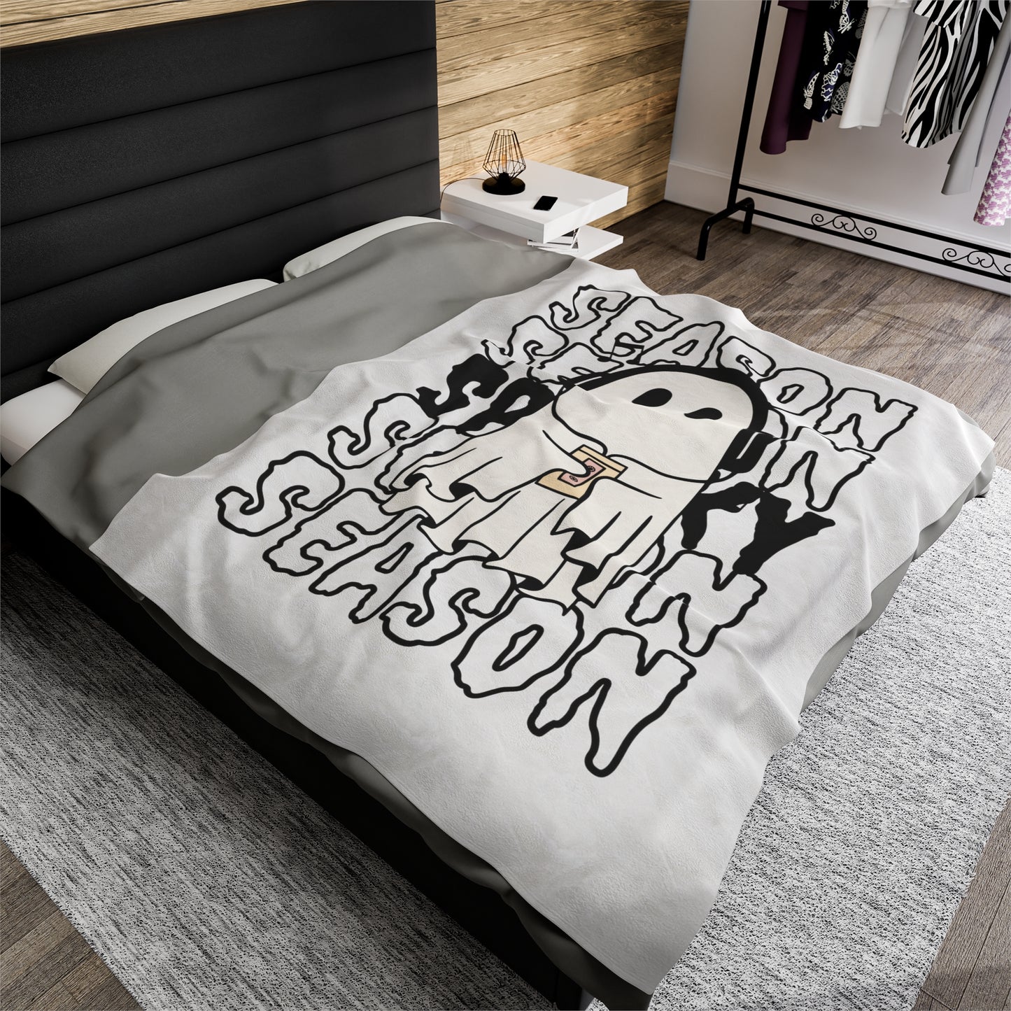 Couverture en Peluche en Velours - Halloween - Petit Fantôme - 16