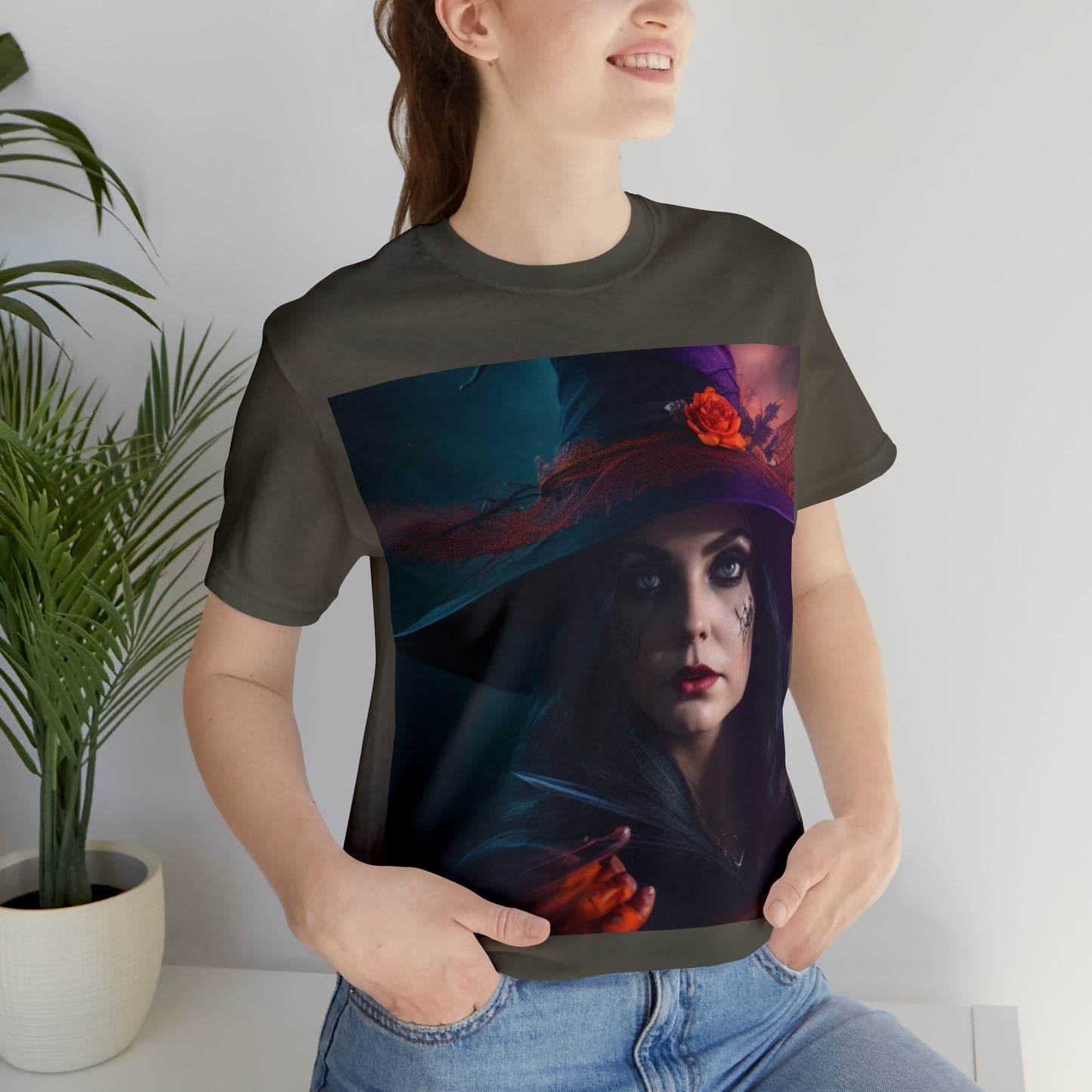 Camiseta de manga corta unisex Jersey - Halloween Witch AI - 06
