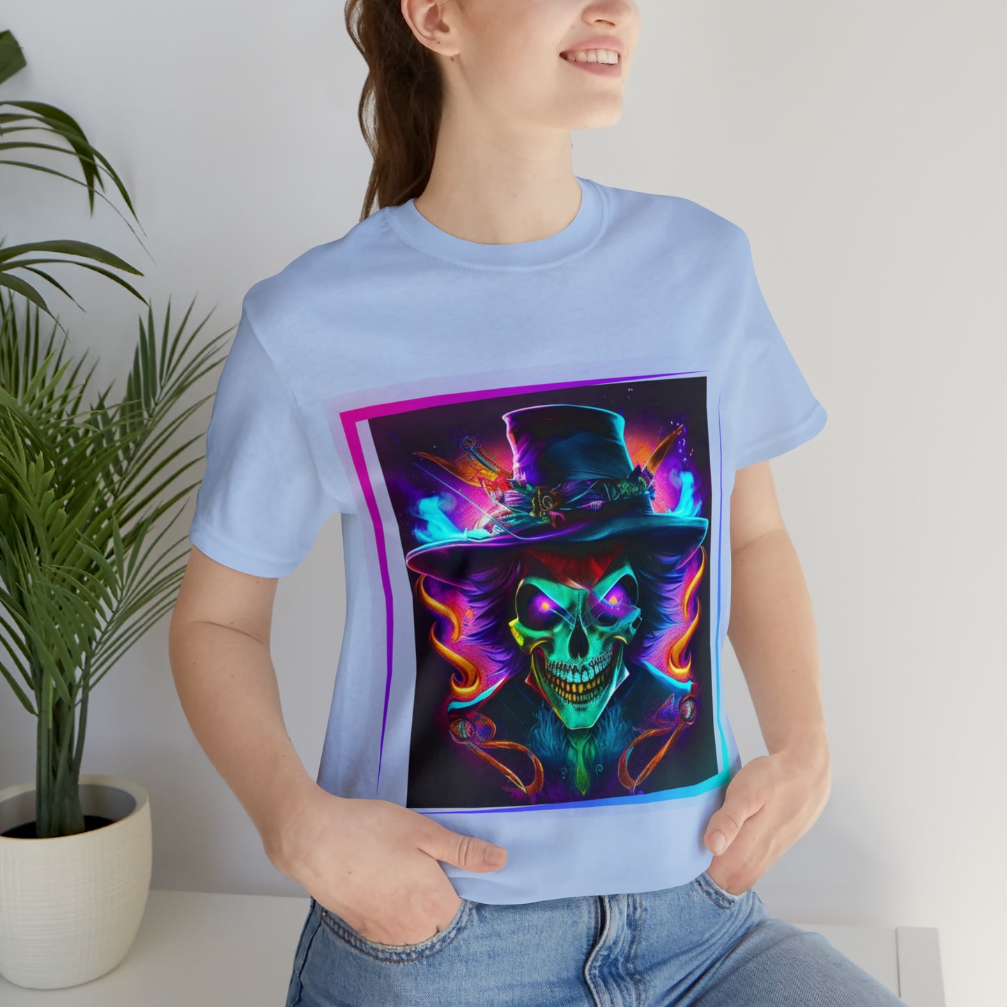 Camiseta de manga corta unisex Jersey - Calaveras de brujas de Halloween - 01