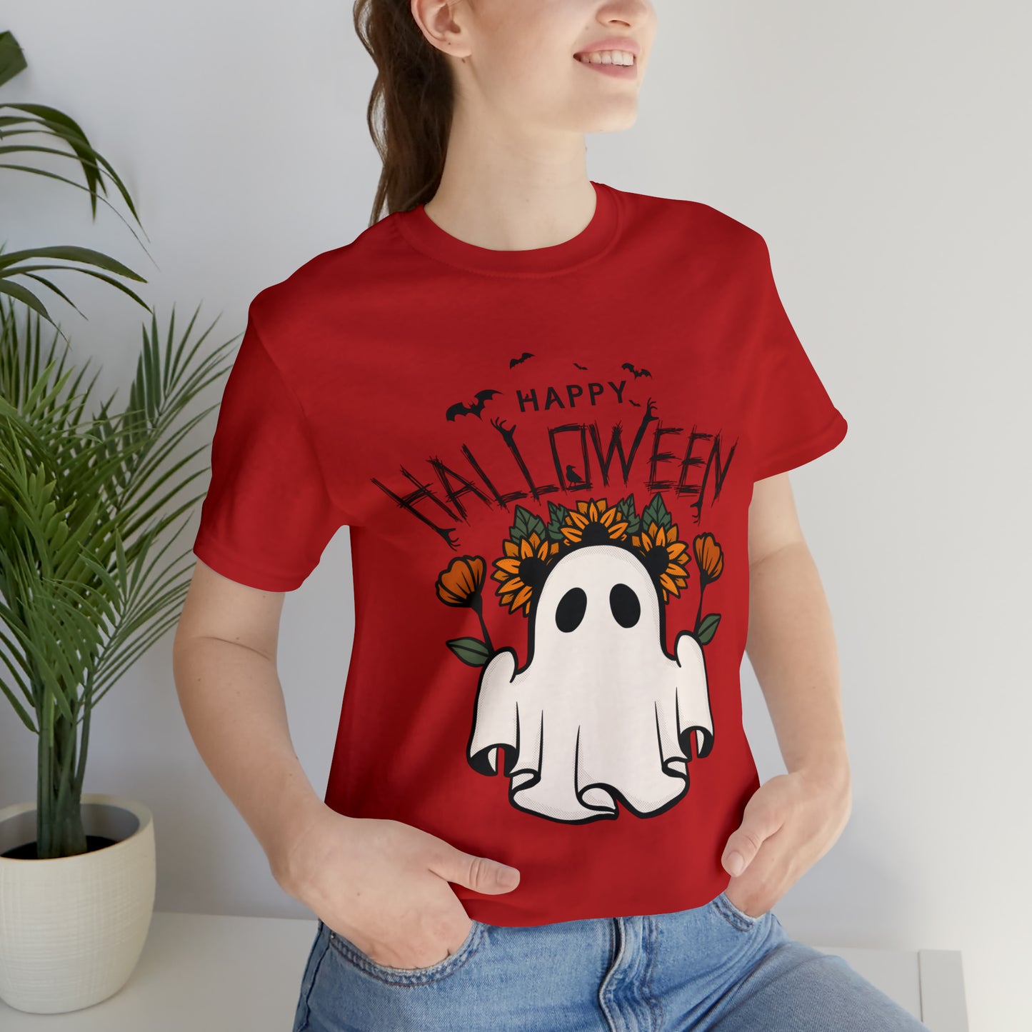 Tee-shirt à manches courtes en jersey unisexe - Halloween - Petit Fantôme - 03