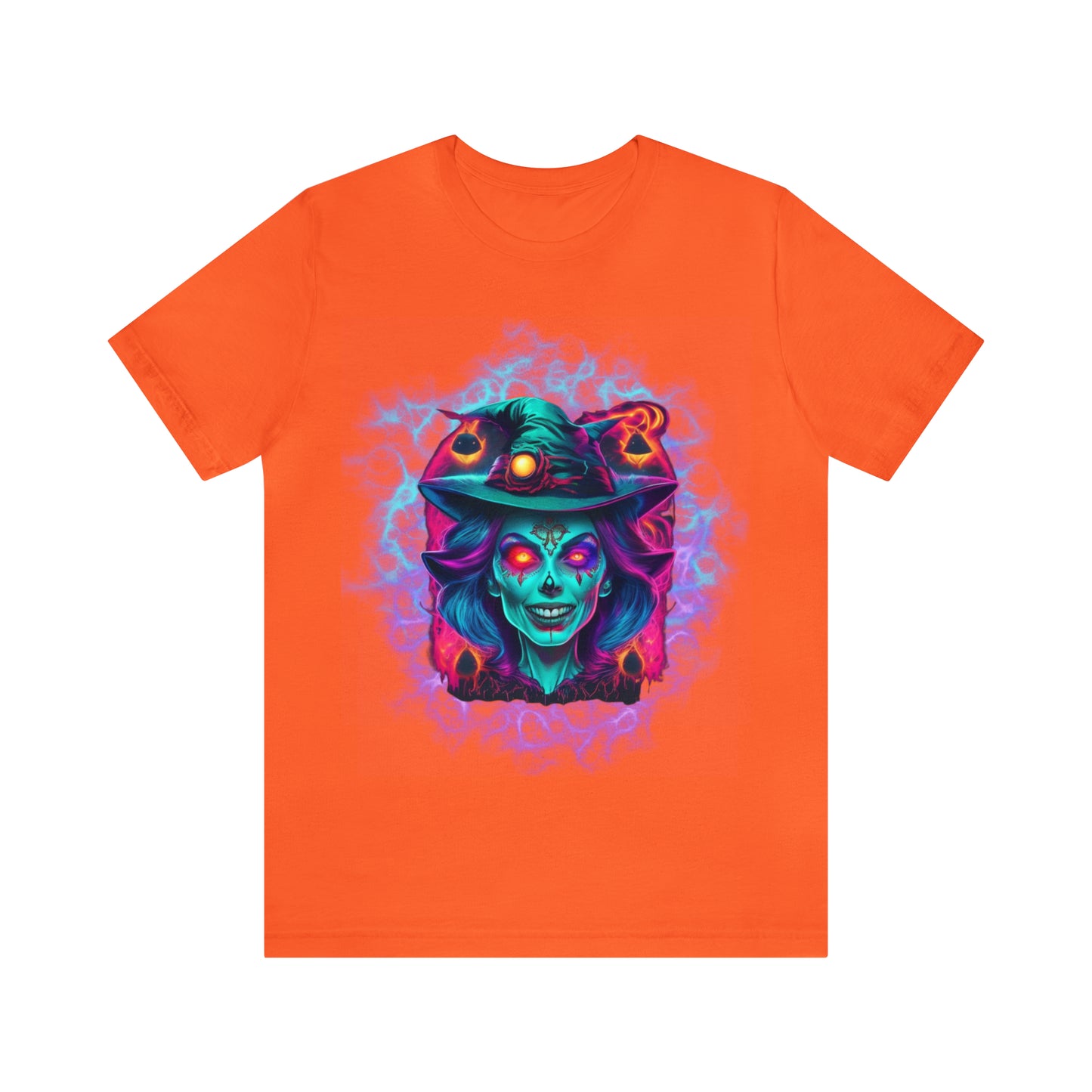 Unisex Jersey Short Sleeve Tee - Halloween Witch Skulls - 05