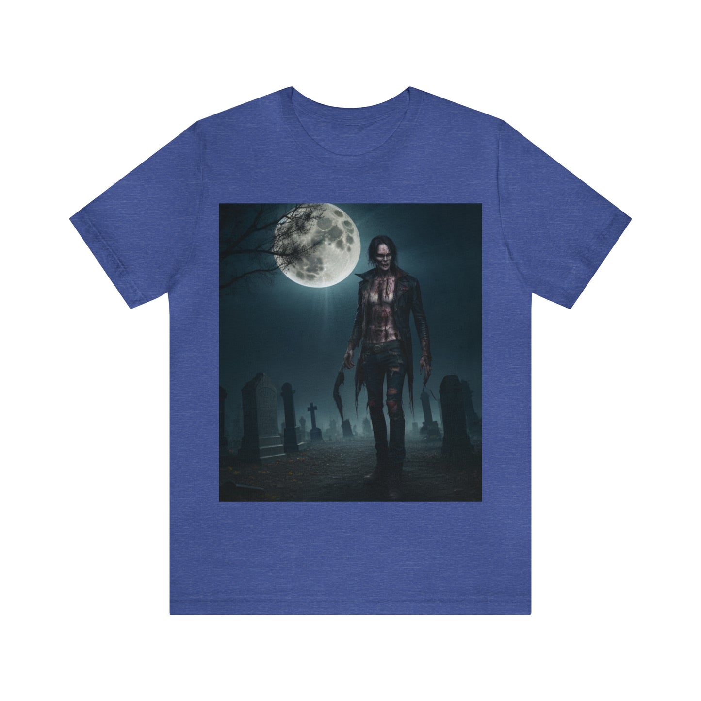 Camiseta de manga corta Unisex Jersey - Halloween Skeleton man AI - 04