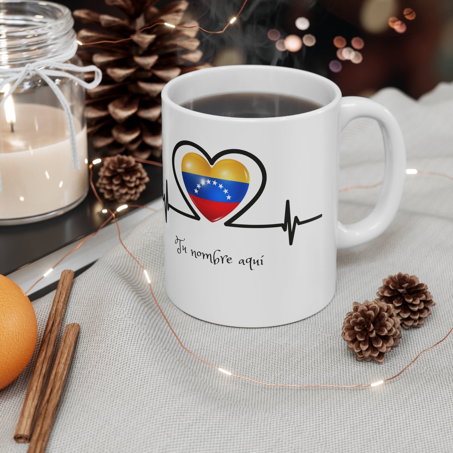 Taza de Cerámica 11 oz - Personalizada - Bandera de Venezuela