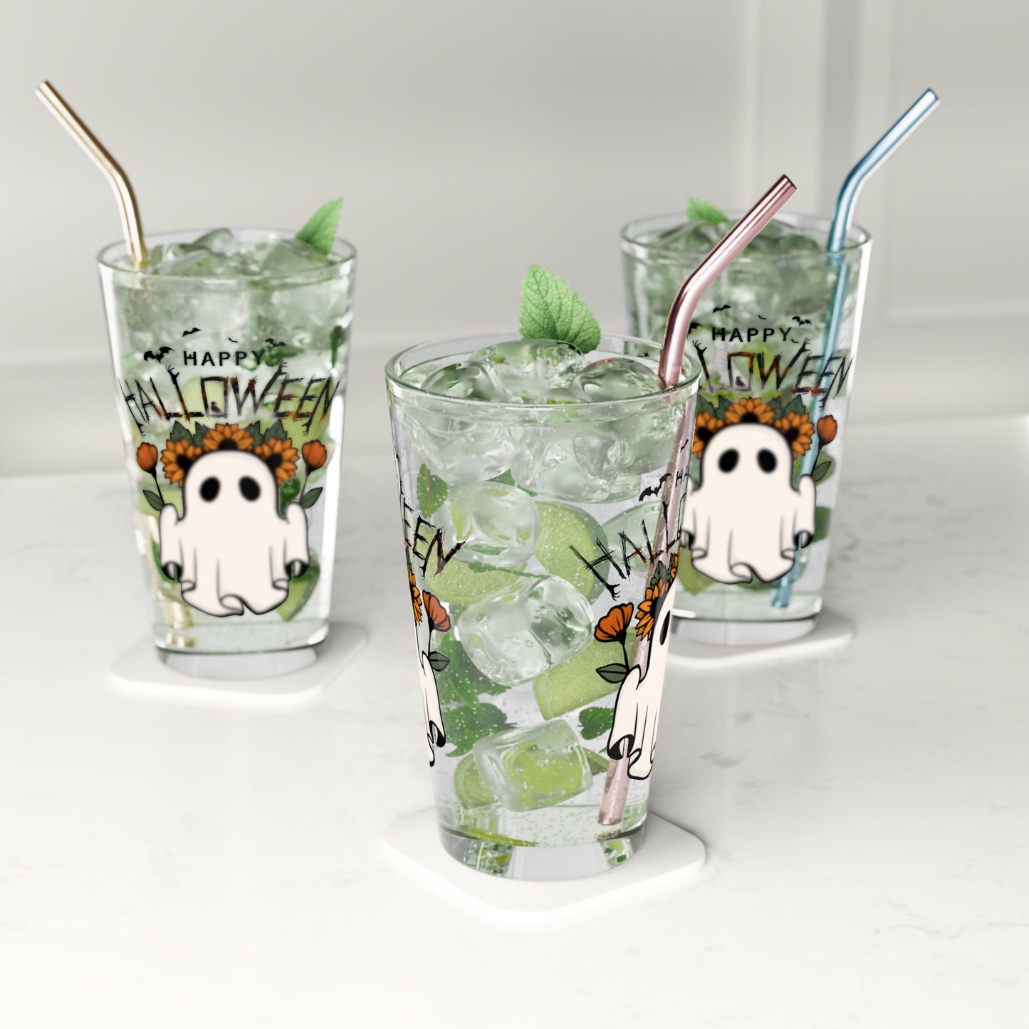 Verre à pinte, 16oz - Halloween - Petit Fantôme - 03