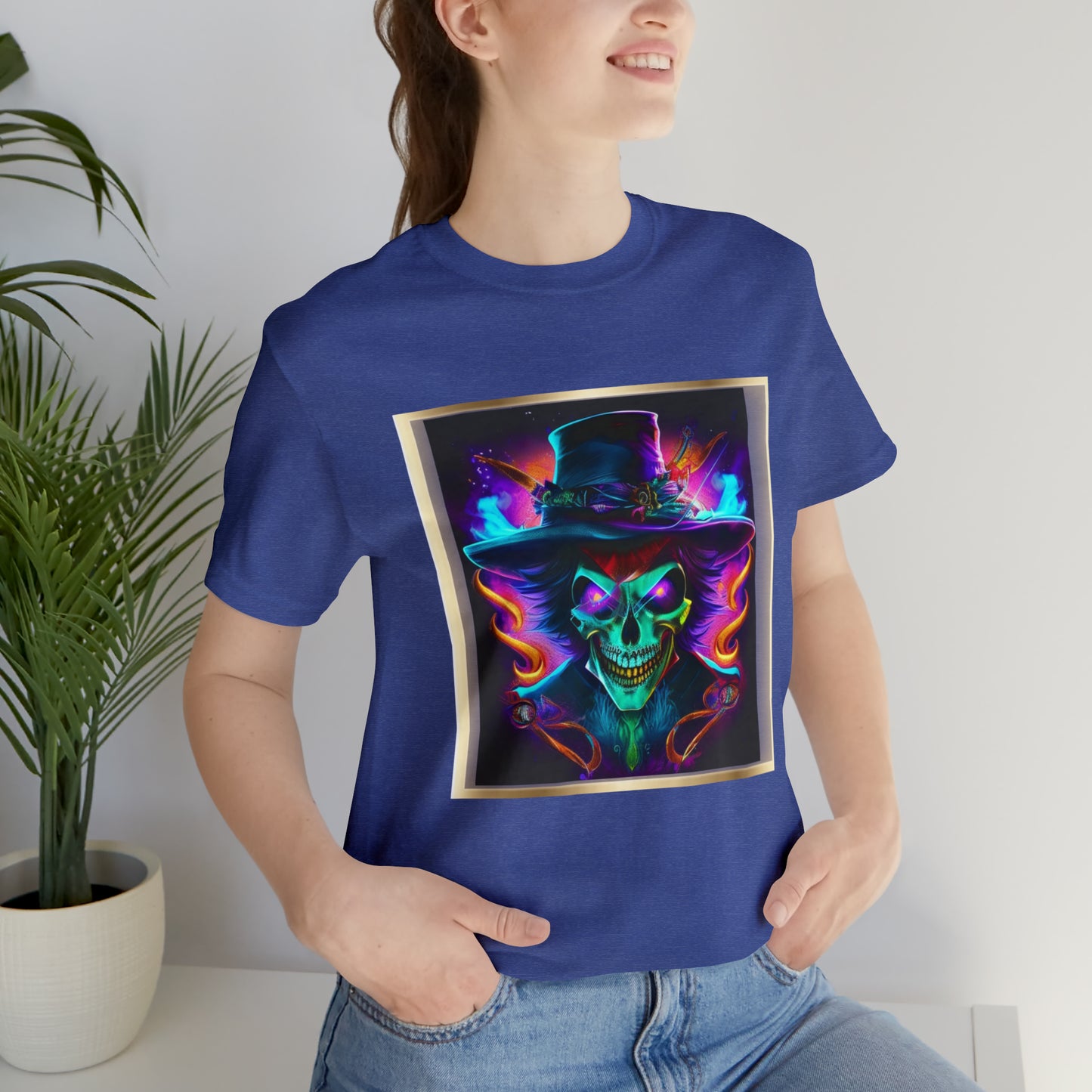 Camiseta de manga corta unisex Jersey - Calaveras de brujas de Halloween - 09
