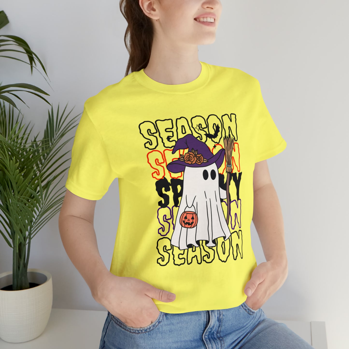 Camiseta de manga corta de jersey unisex - Halloween - Pequeño fantasma - 13