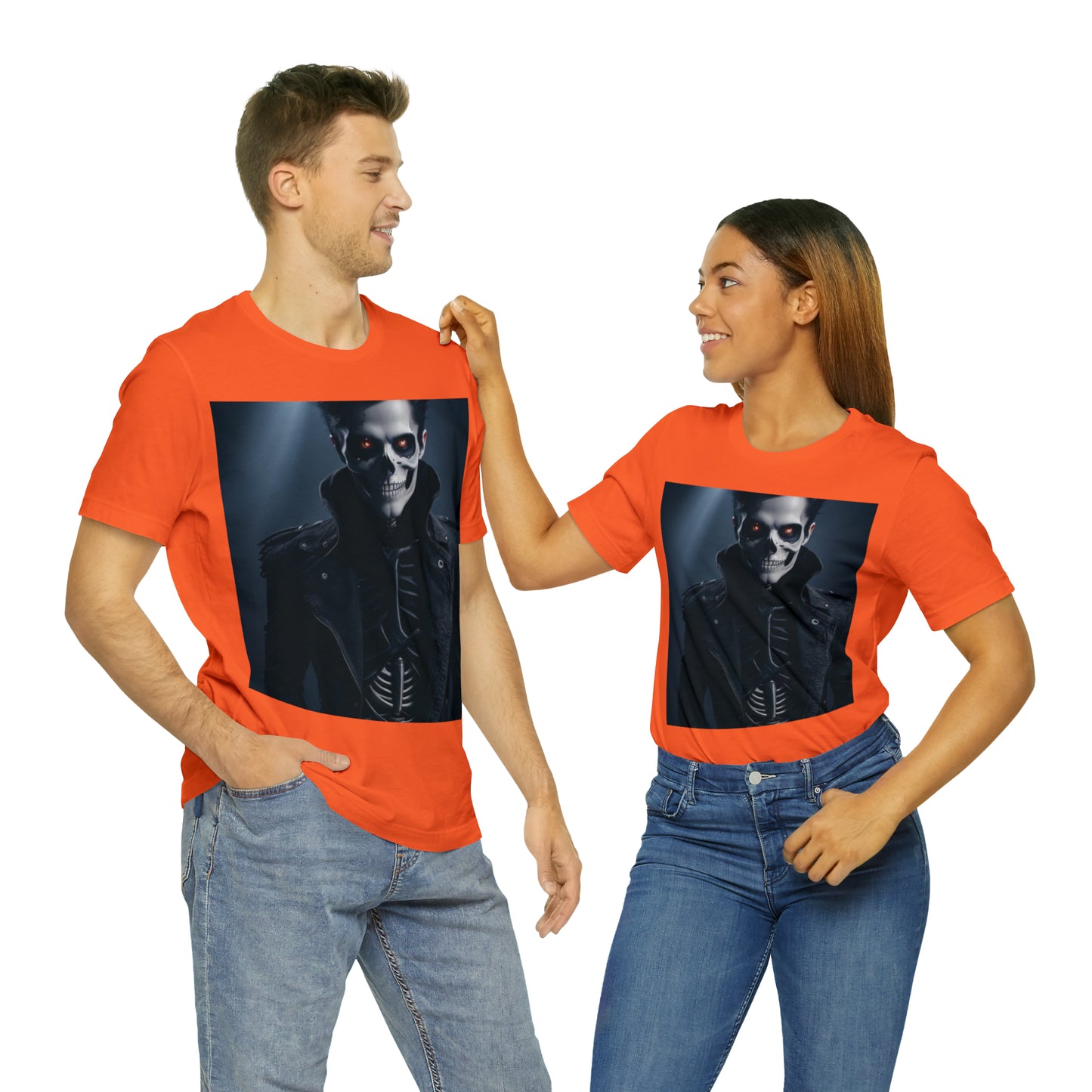 Unisex Jersey Short Sleeve Tee - Halloween Skeleton man AI - 02