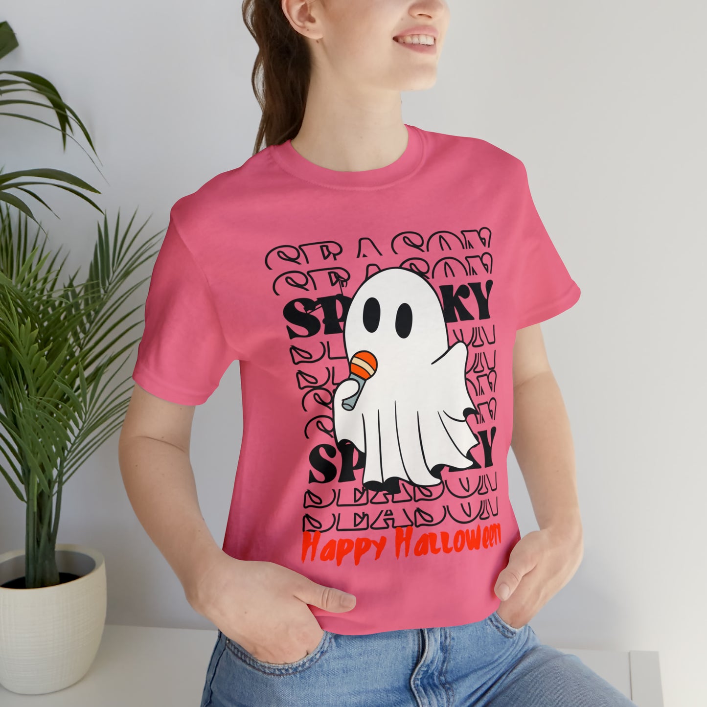 Camiseta de manga corta de jersey unisex - Halloween - Pequeño fantasma - 06