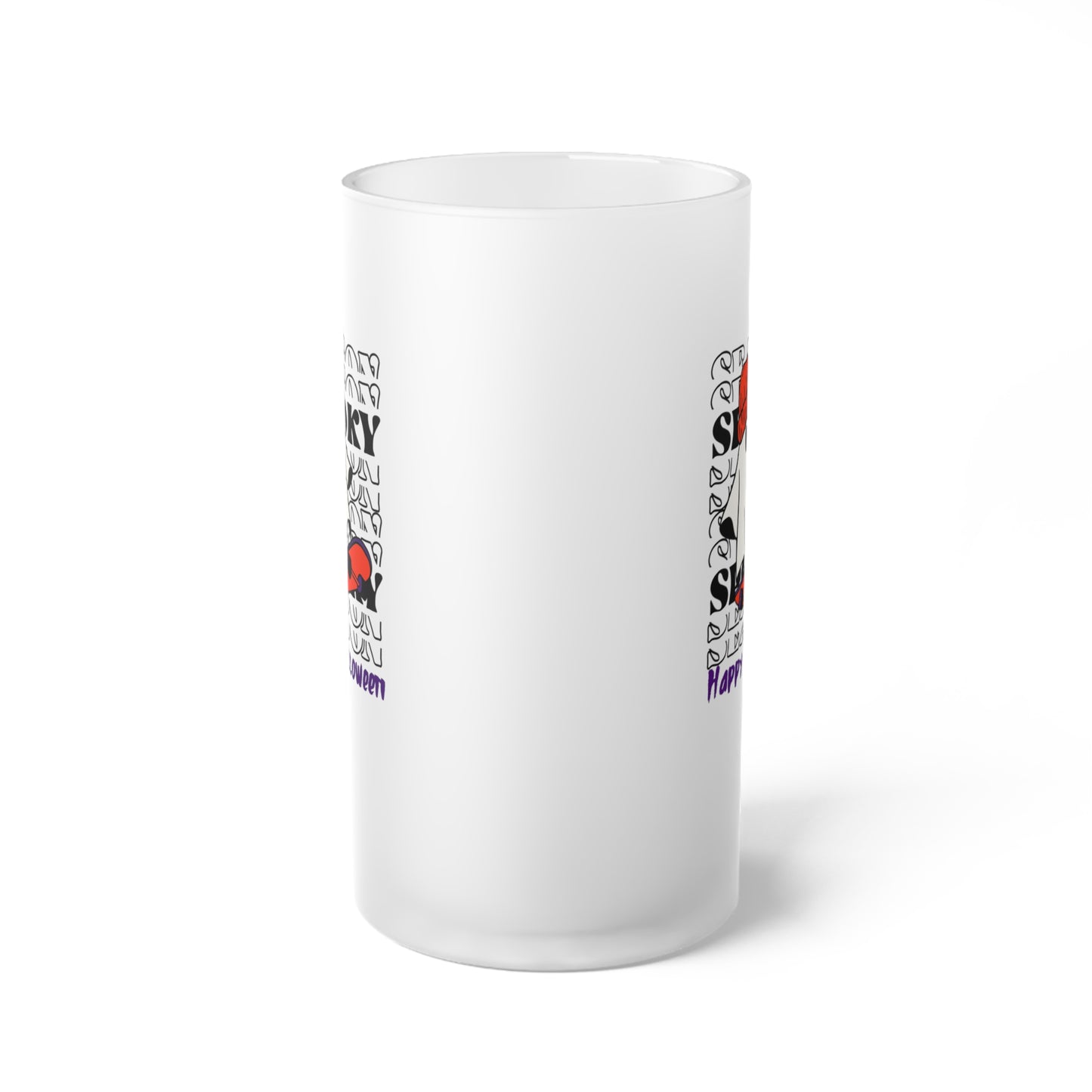 Chope à bière en verre dépoli - Halloween - Petit Fantôme - 02