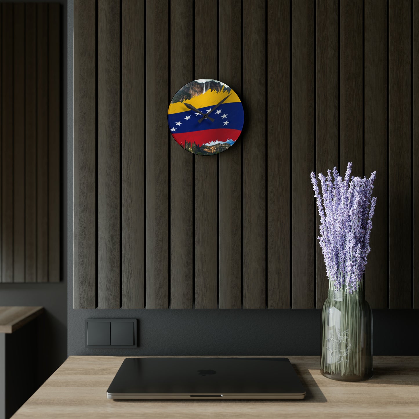 Reloj de pared acrílico - Bandera de Venezuela