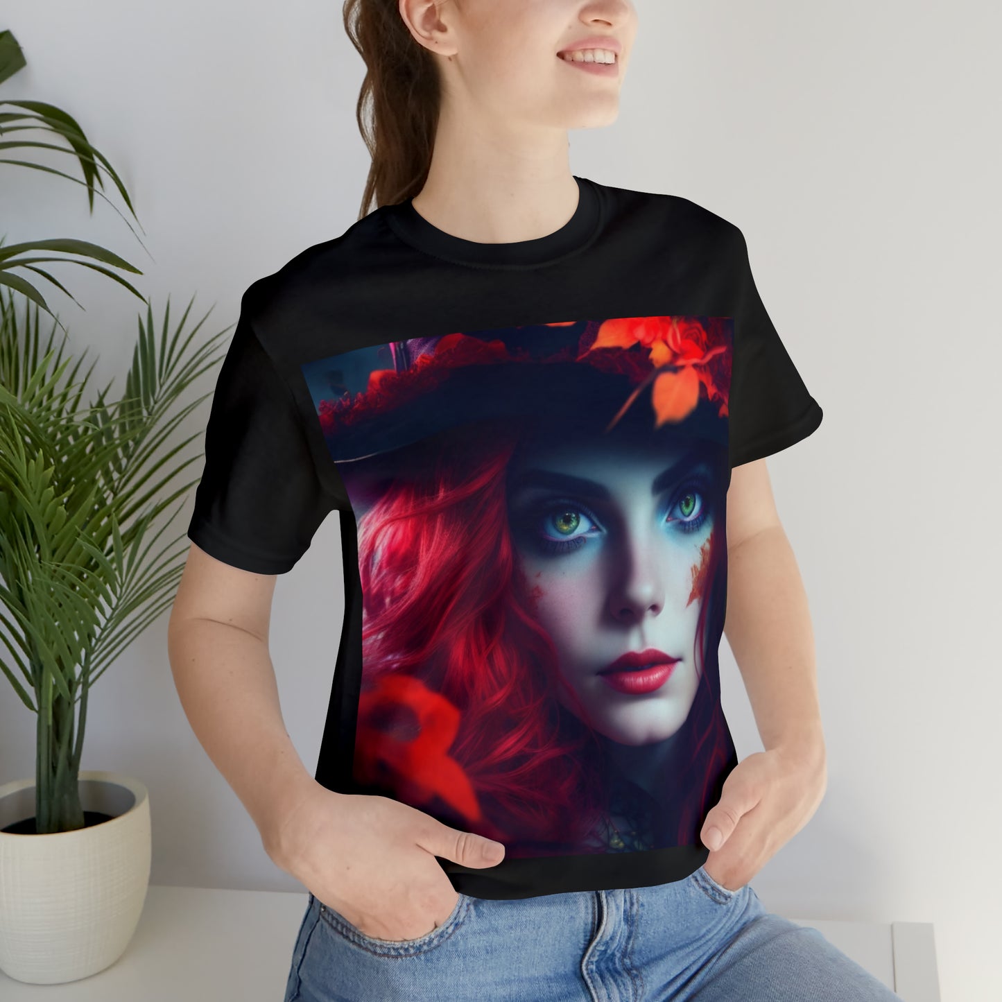 Camiseta de manga corta unisex Jersey - Halloween Witch AI - 04
