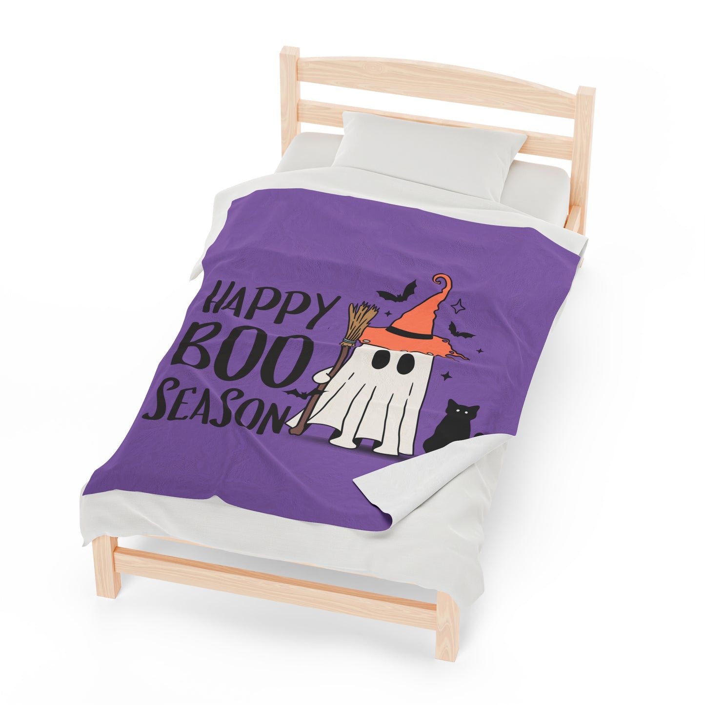 Velveteen Plush Blanket - Halloween - Little Ghost - 22-02