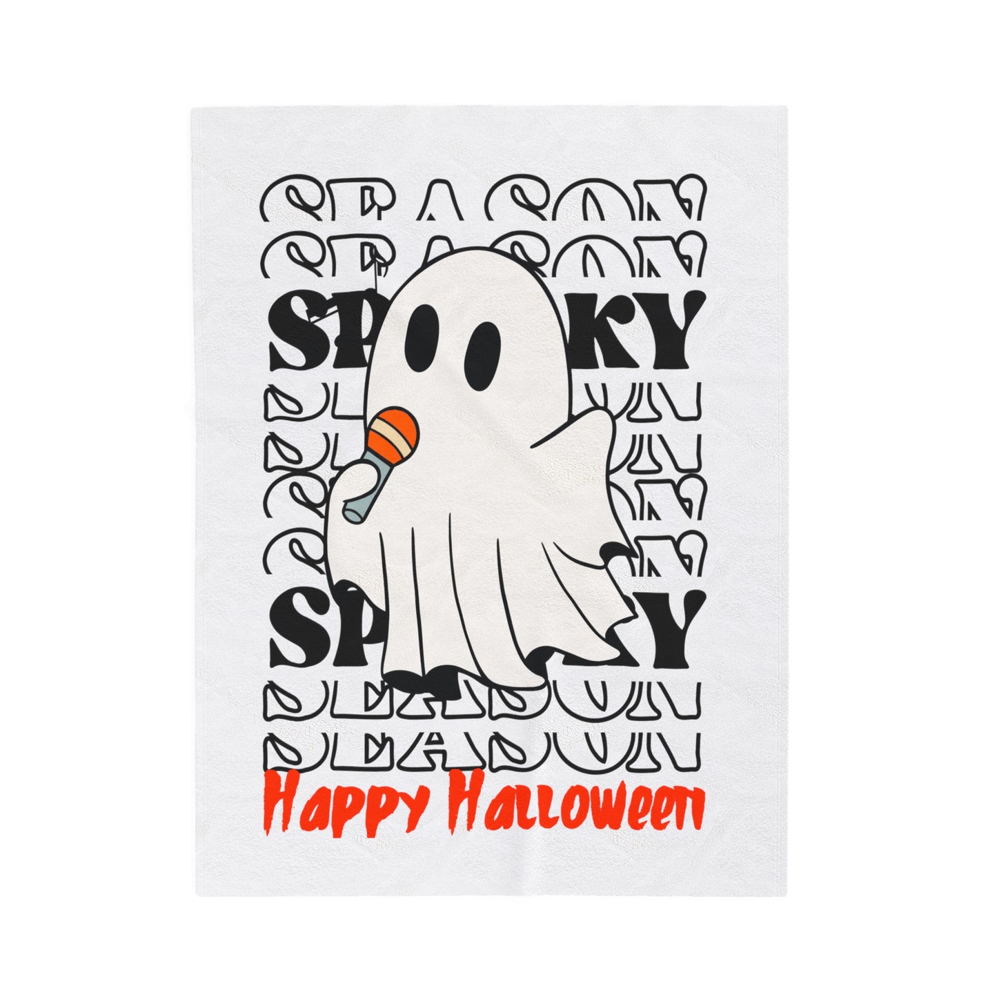Couverture en peluche en velours - Halloween - Petit Fantôme - 06