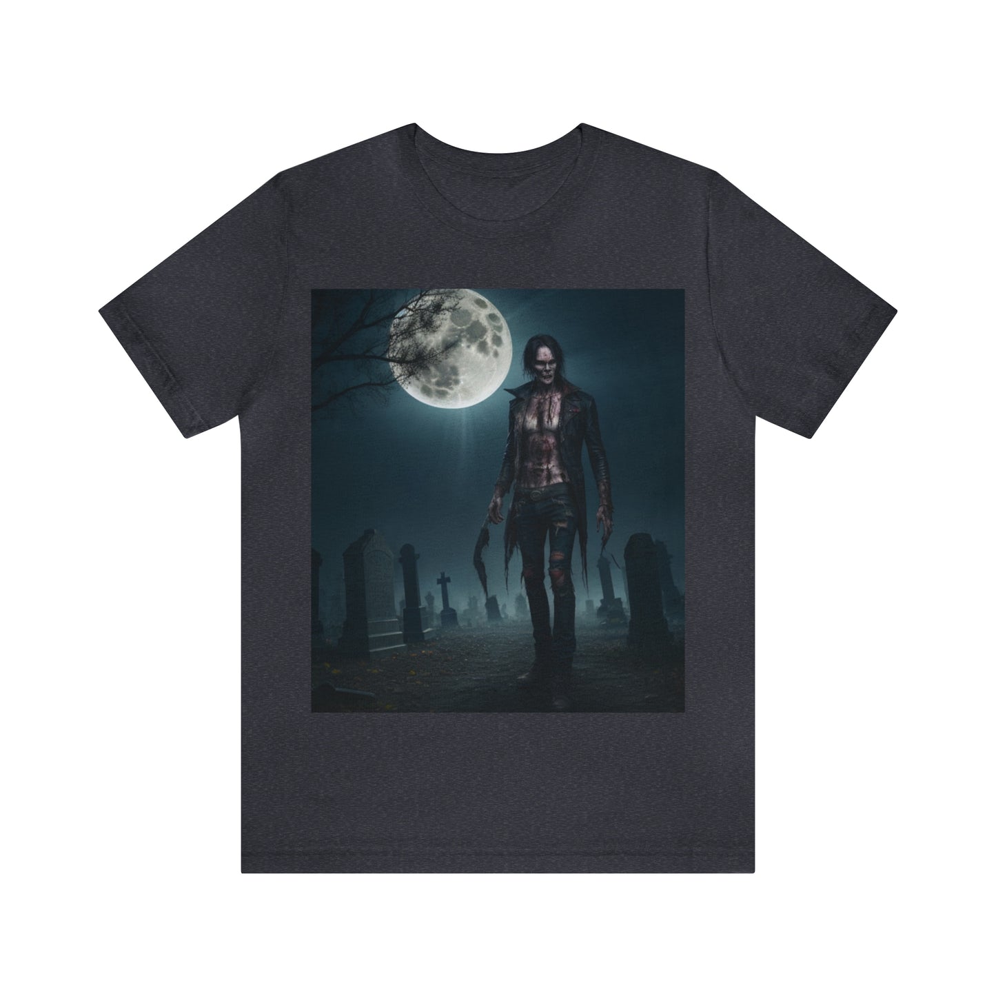 Camiseta de manga corta Unisex Jersey - Halloween Skeleton man AI - 04