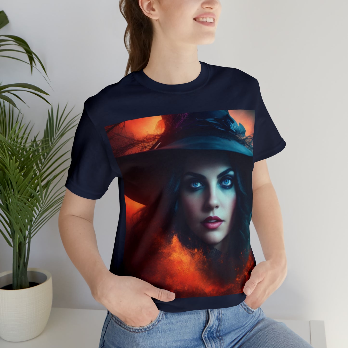 Camiseta de manga corta unisex Jersey - Halloween Witch AI - 07