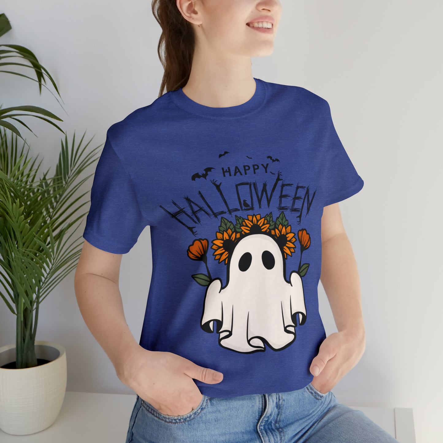 Tee-shirt à manches courtes en jersey unisexe - Halloween - Petit Fantôme - 03