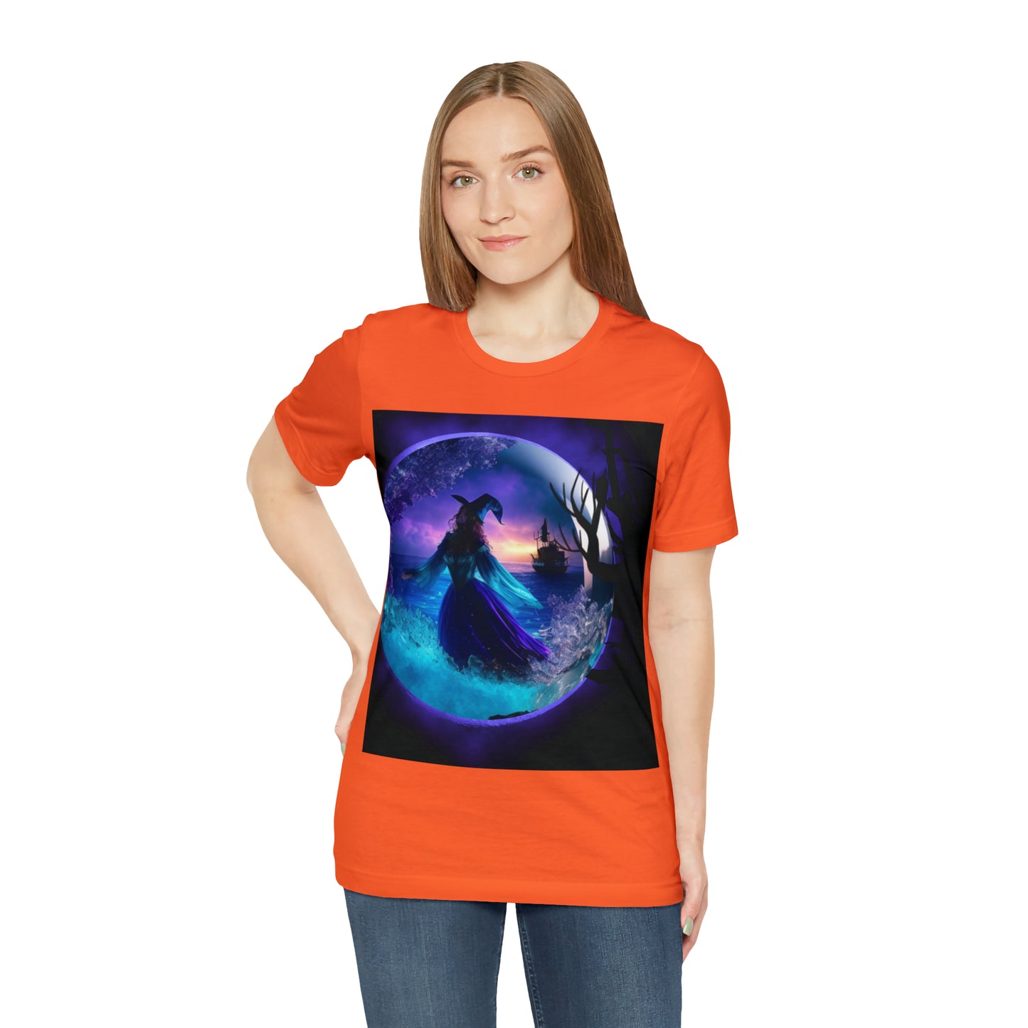 Camiseta de manga corta unisex Jersey - Halloween Witch AI - 02