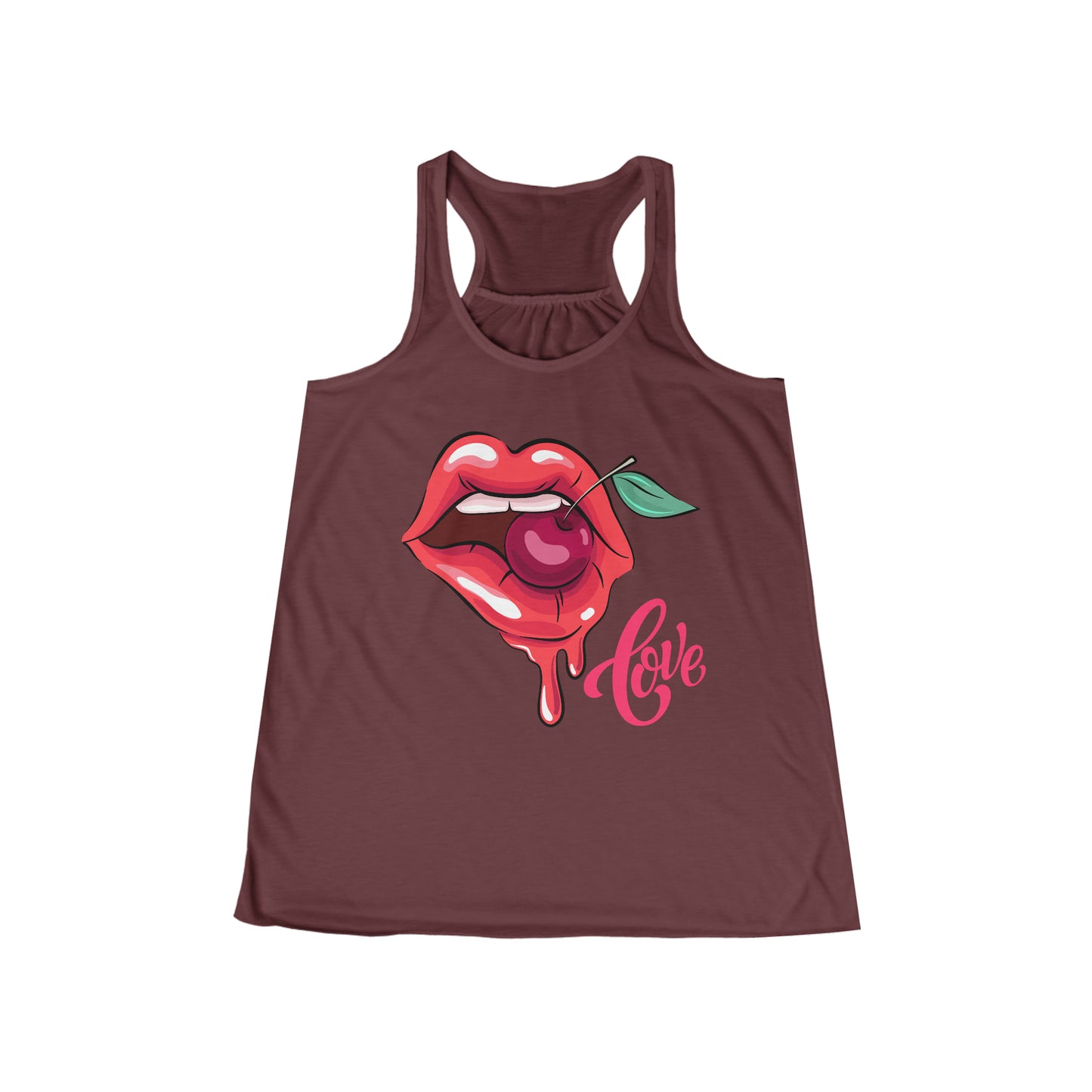 Camiseta sin mangas fluida con espalda cruzada para mujer - Labios de amor - 01