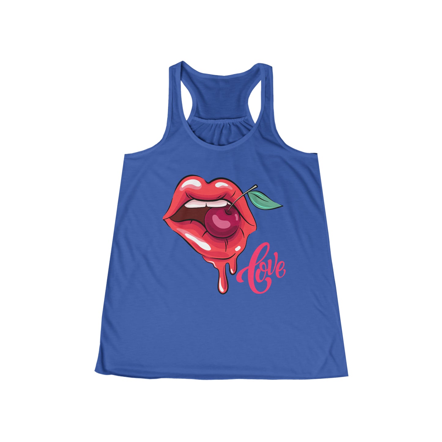 Camiseta sin mangas fluida con espalda cruzada para mujer - Labios de amor - 01