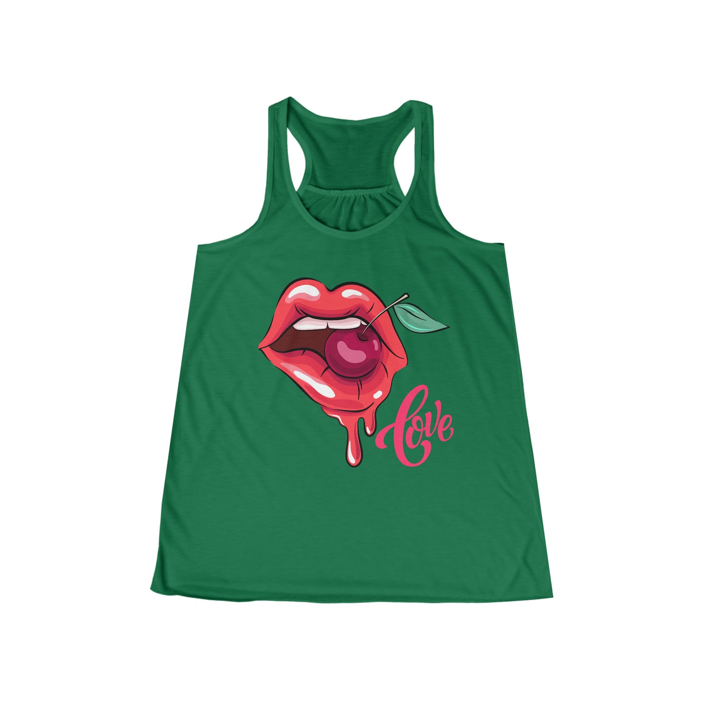 Camiseta sin mangas fluida con espalda cruzada para mujer - Labios de amor - 01