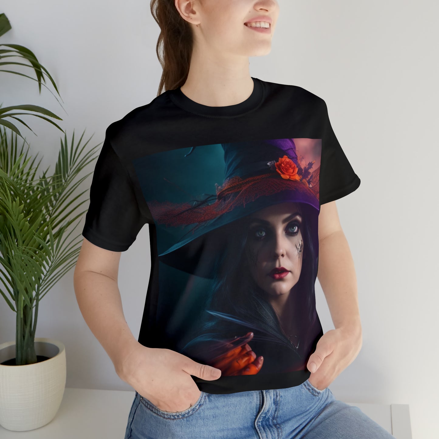 Camiseta de manga corta unisex Jersey - Halloween Witch AI - 06