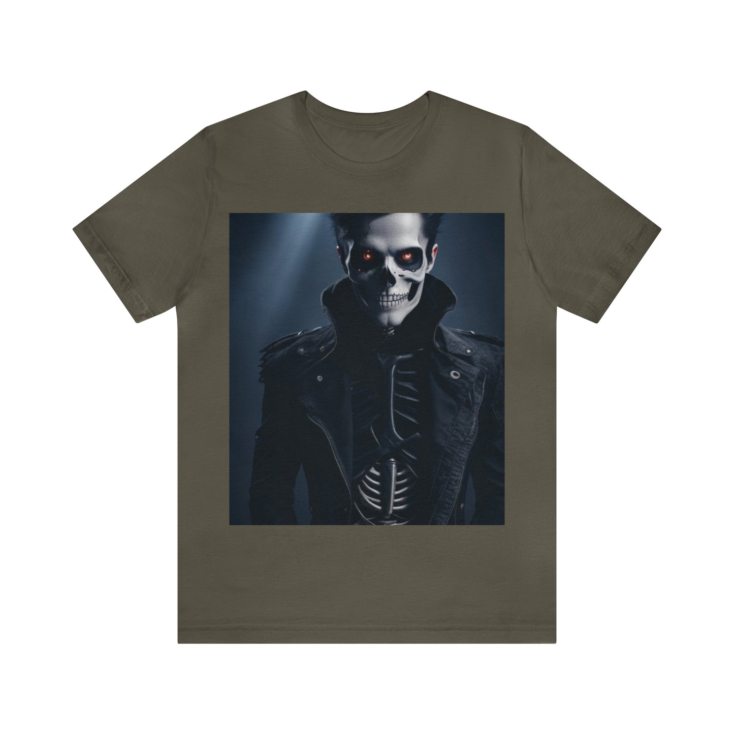 Unisex Jersey Short Sleeve Tee - Halloween Skeleton man AI - 02