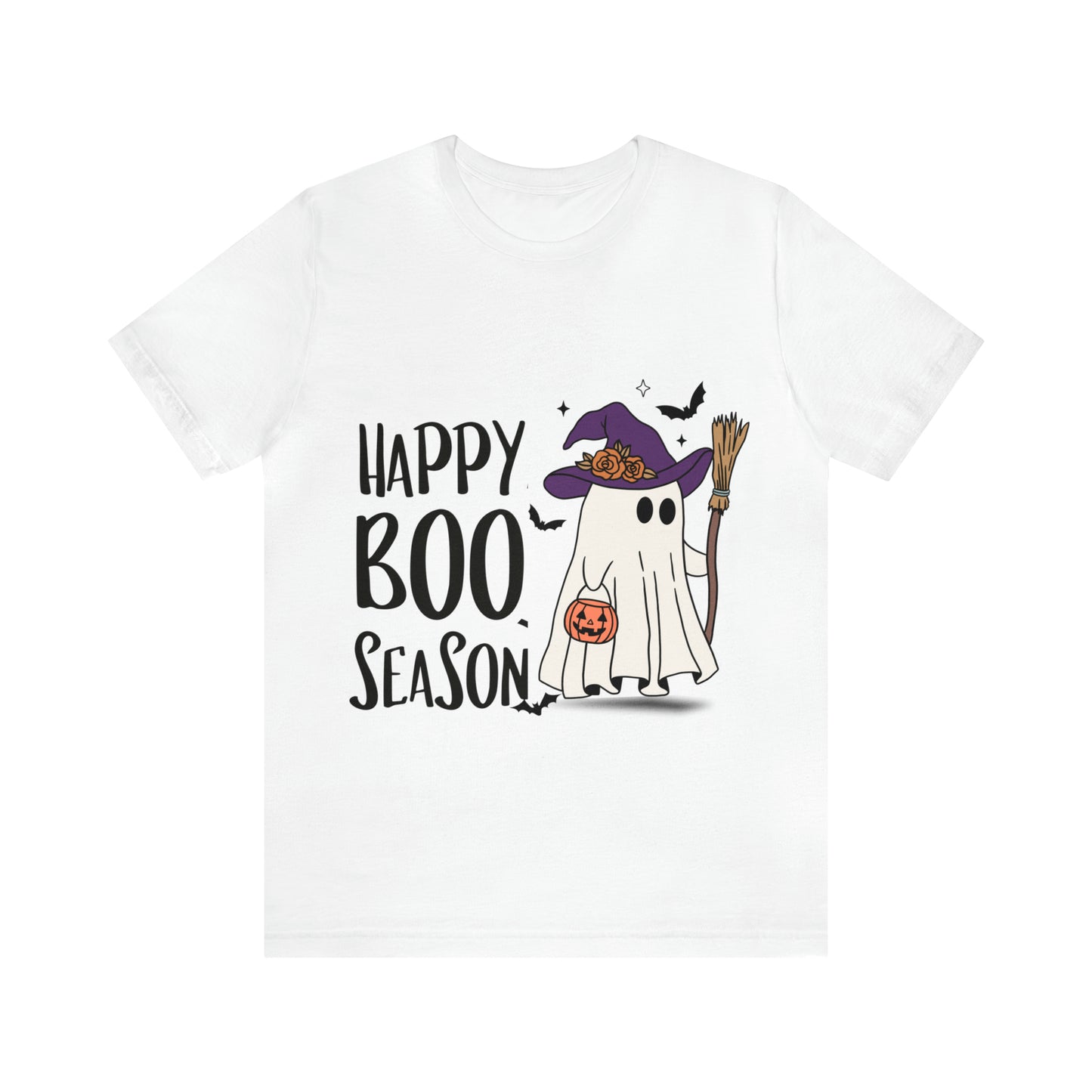 Tee-shirt à manches courtes en jersey unisexe - Halloween - Petit Fantôme - 21