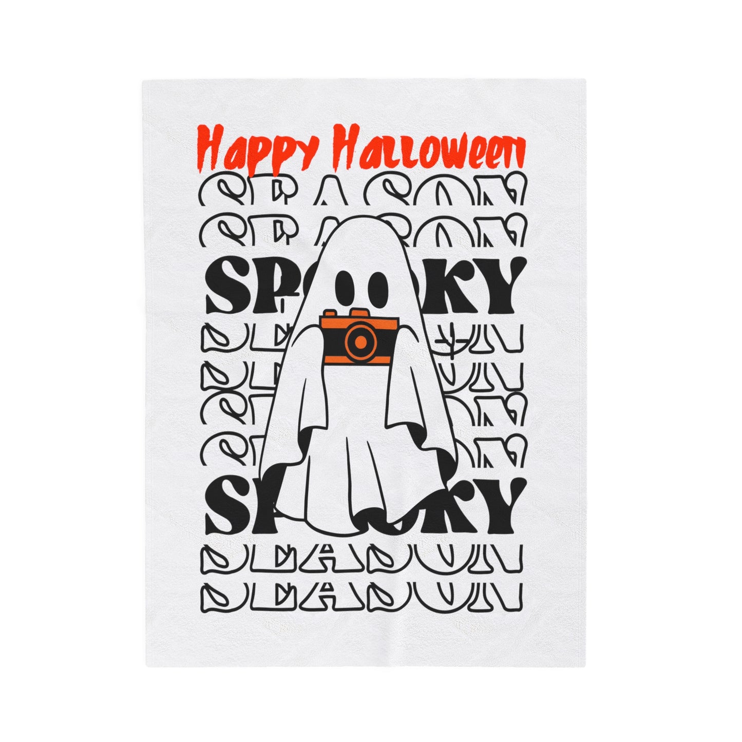 Couverture en Peluche Velours - Halloween - Petit Fantôme - 08