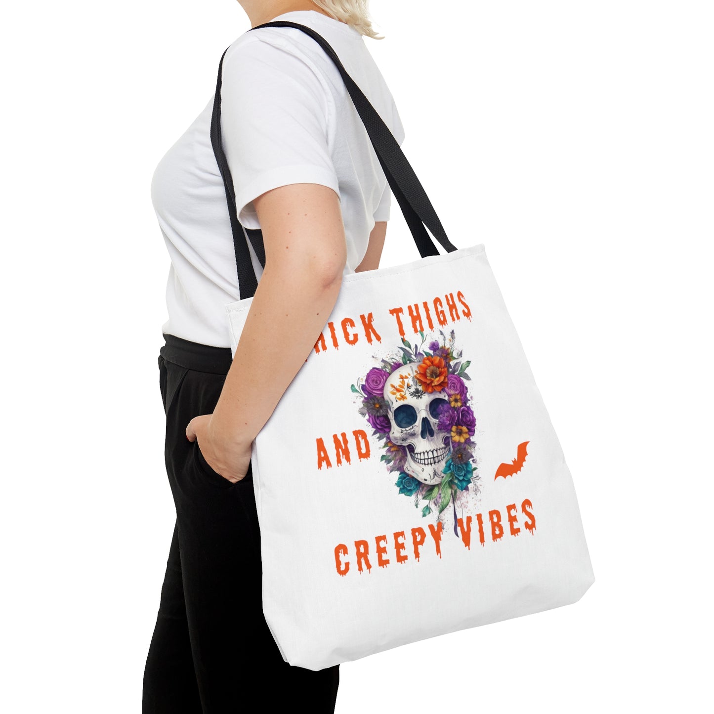 Tote Bag - Calavera de Halloween y flores