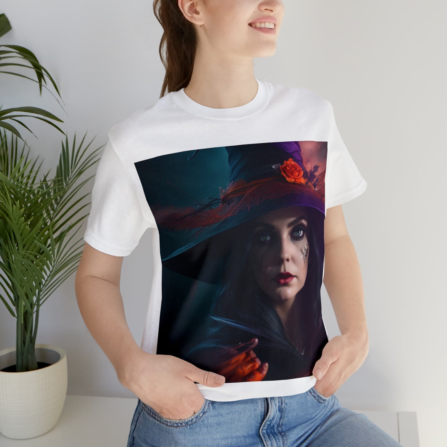 Camiseta de manga corta unisex Jersey - Halloween Witch AI - 06
