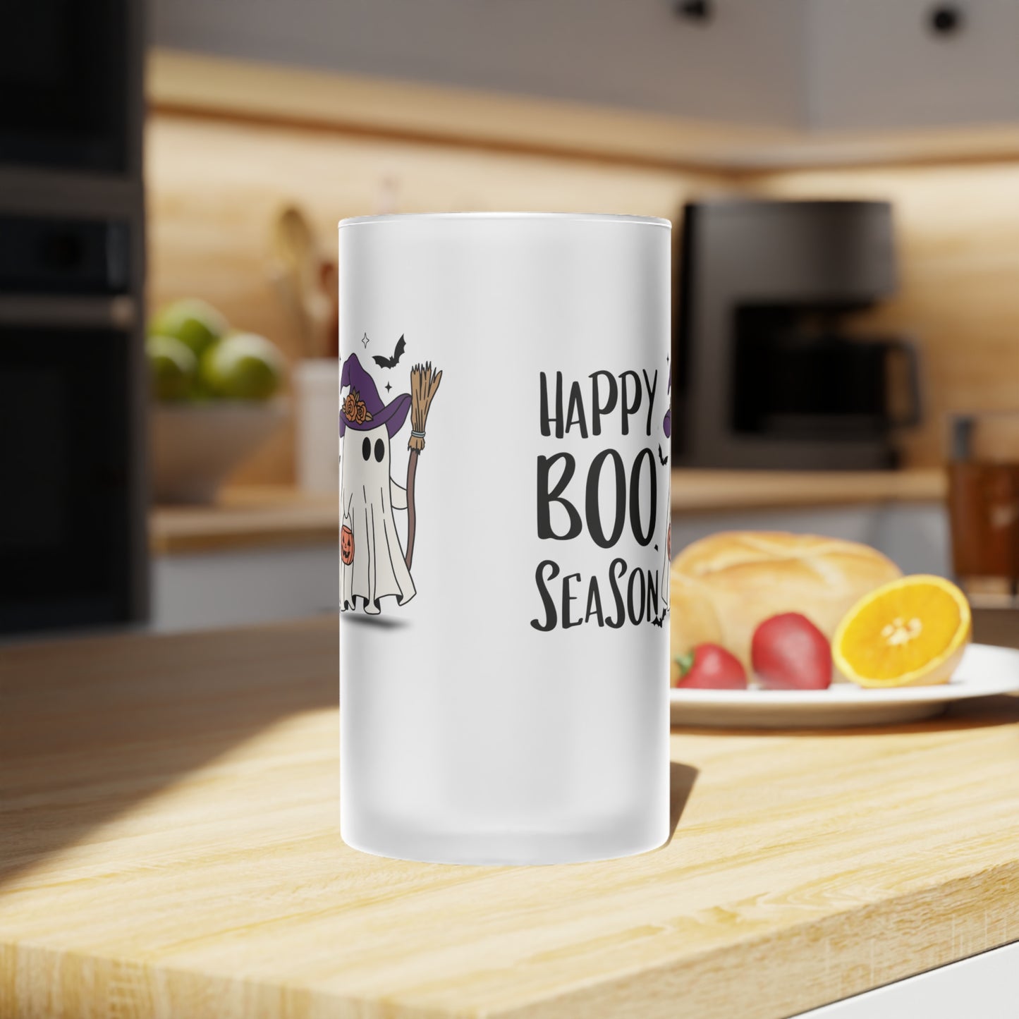 Frosted Glass Beer Mug - Halloween - Little Ghost - 21