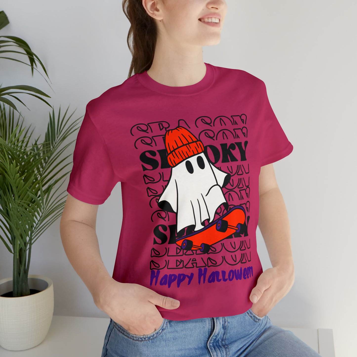 Unisex Jersey Short Sleeve Tee - Halloween - Little Ghost - 02