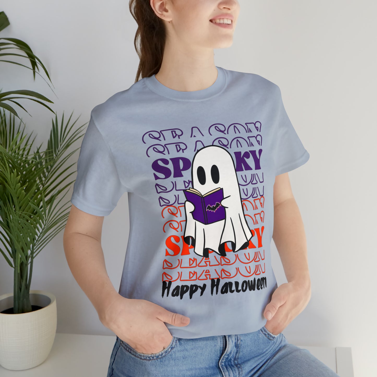 Tee-shirt à manches courtes en jersey unisexe - Halloween - Petit Fantôme - 07