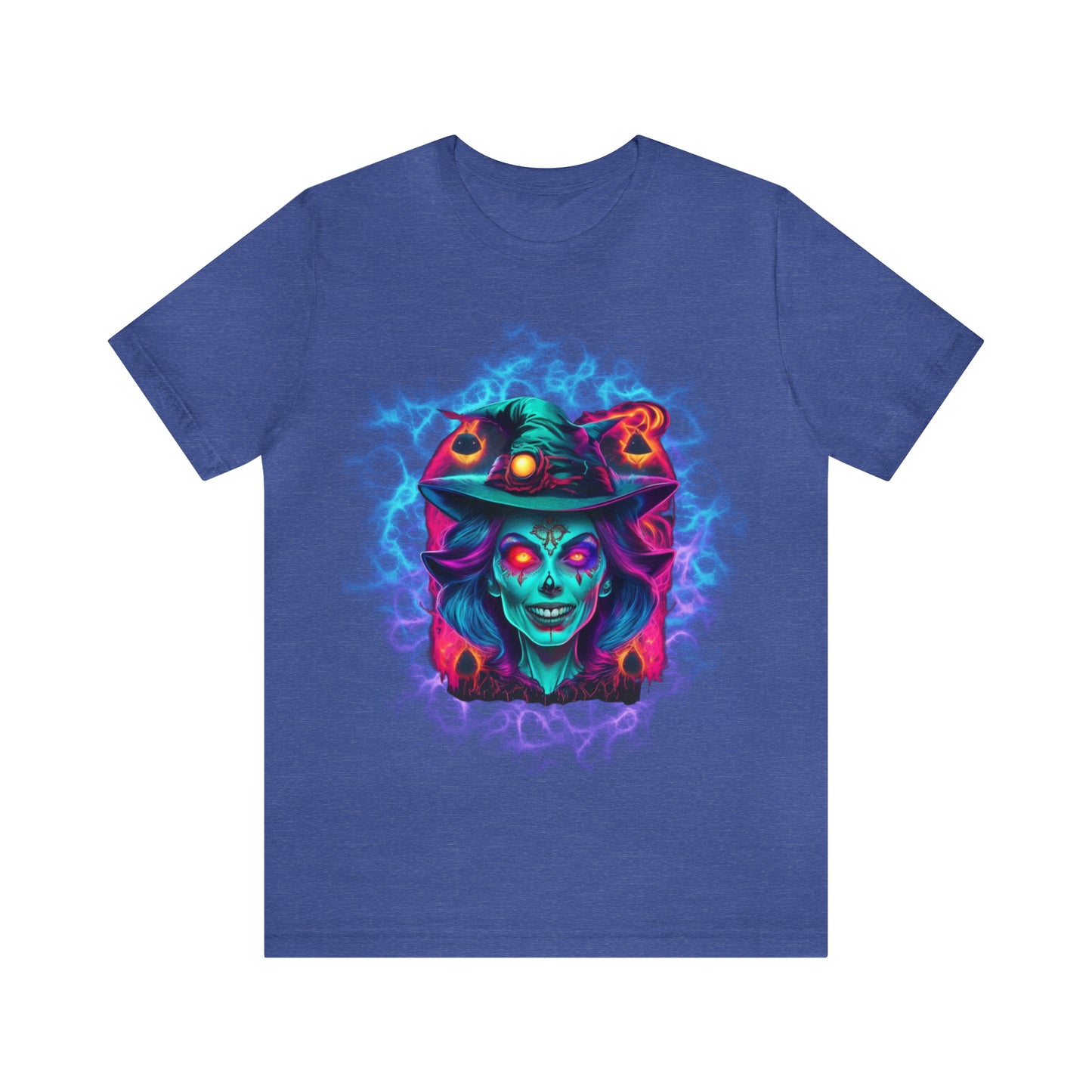 Camiseta de manga corta unisex Jersey - Calaveras de brujas de Halloween - 05