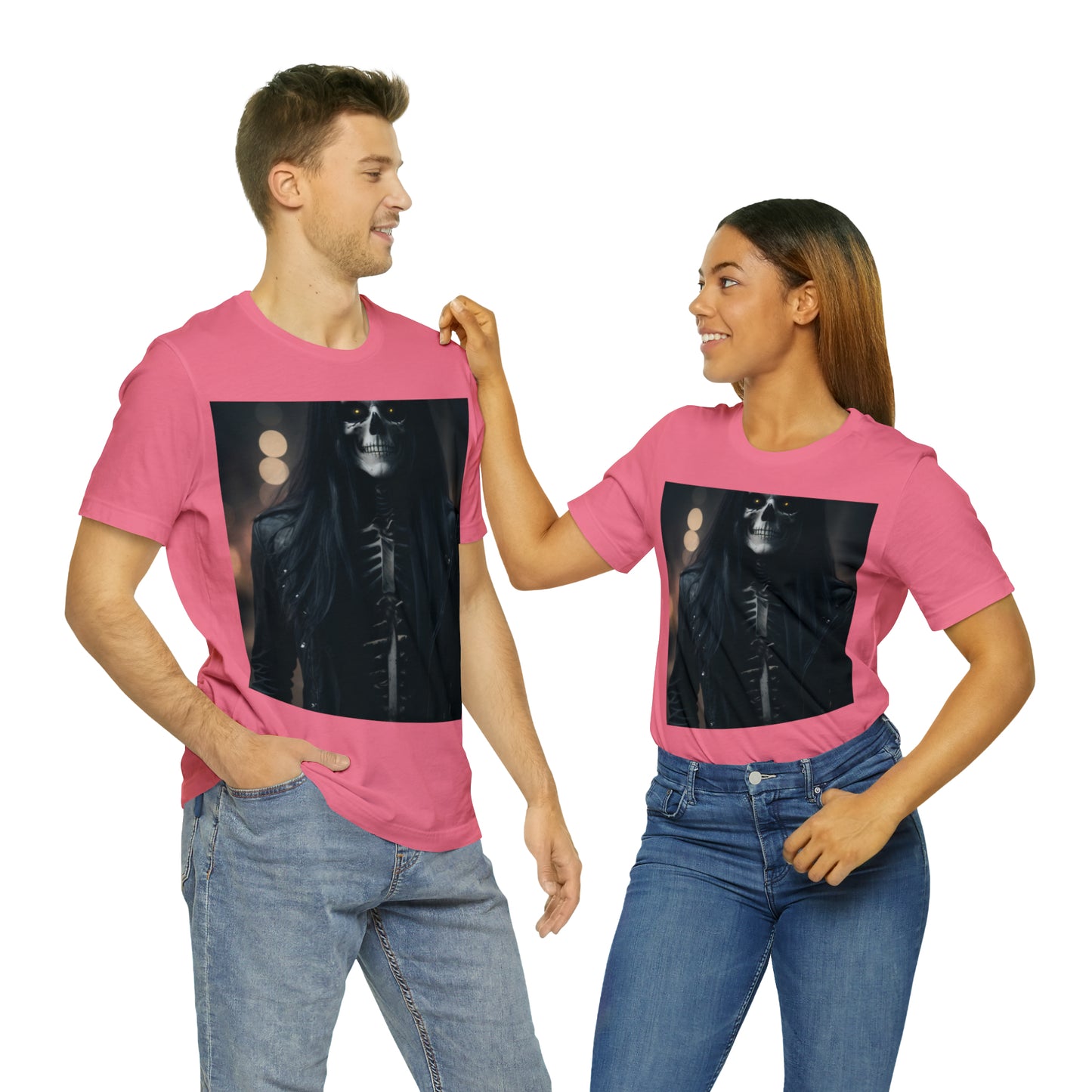 Camiseta de manga corta Unisex Jersey - Halloween Skeleton man AI - 01