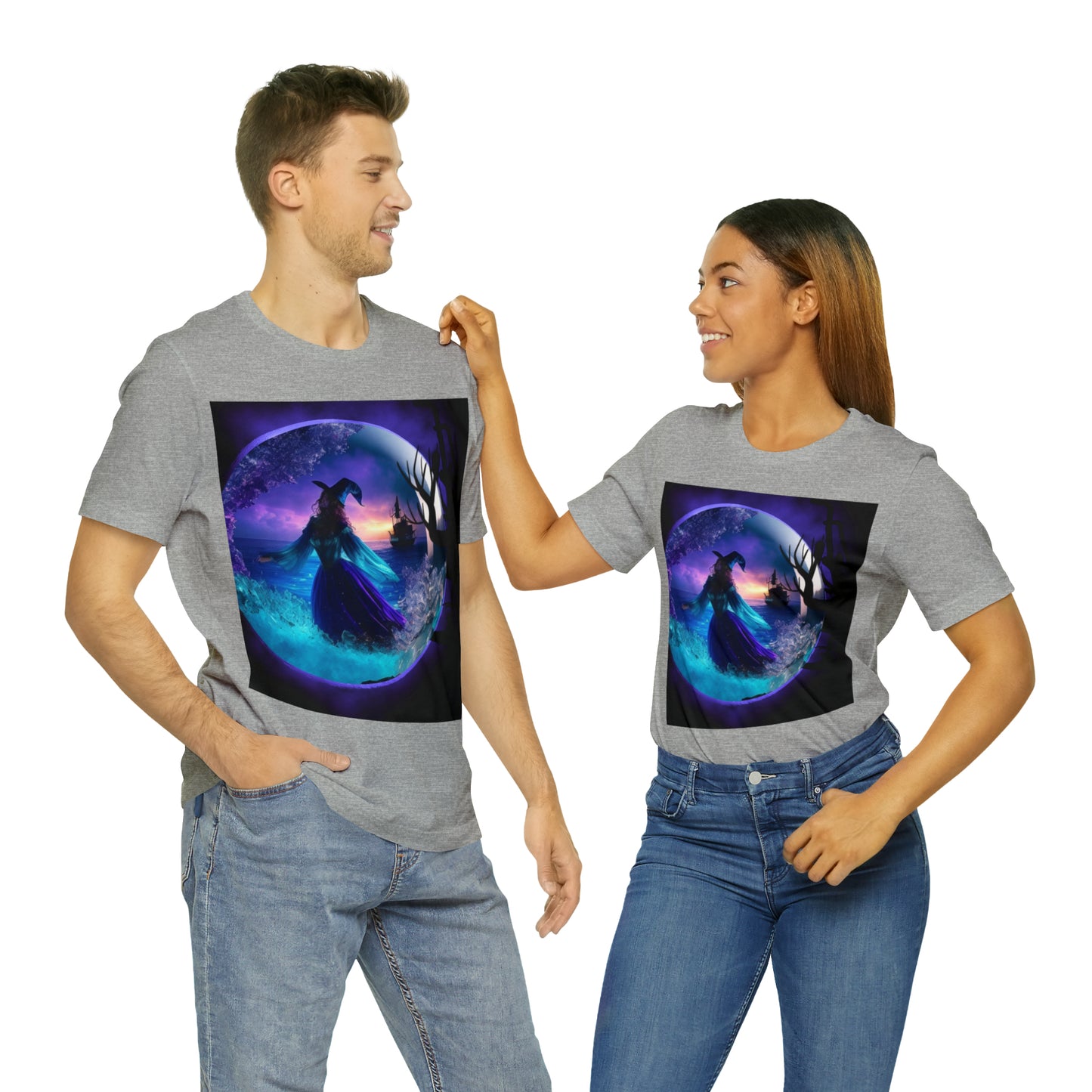 Camiseta de manga corta unisex Jersey - Halloween Witch AI - 02
