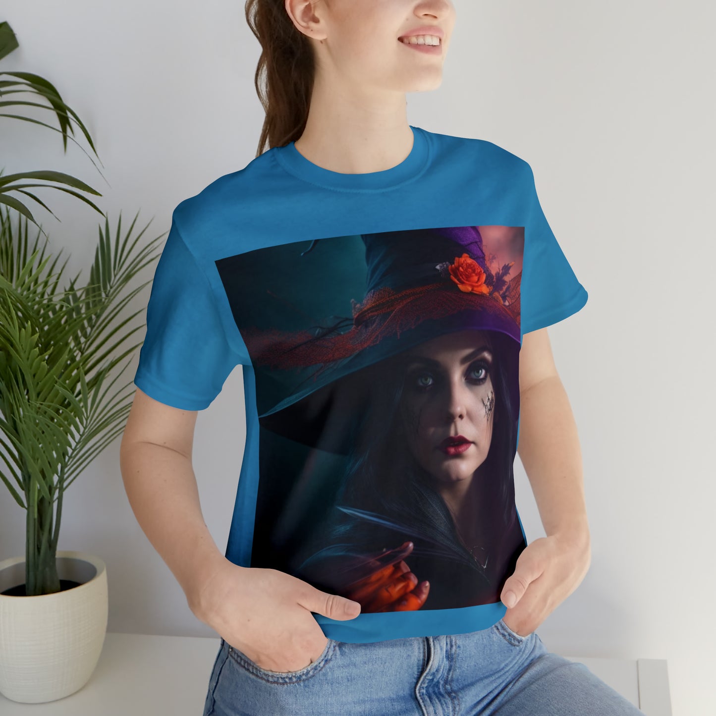 Camiseta de manga corta unisex Jersey - Halloween Witch AI - 06