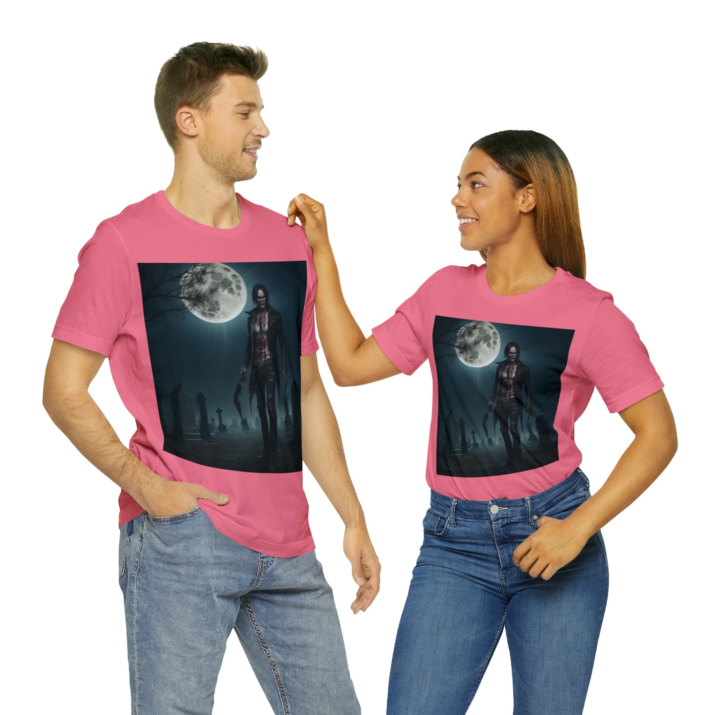 Unisex Jersey Short Sleeve Tee - Halloween Skeleton man AI - 04