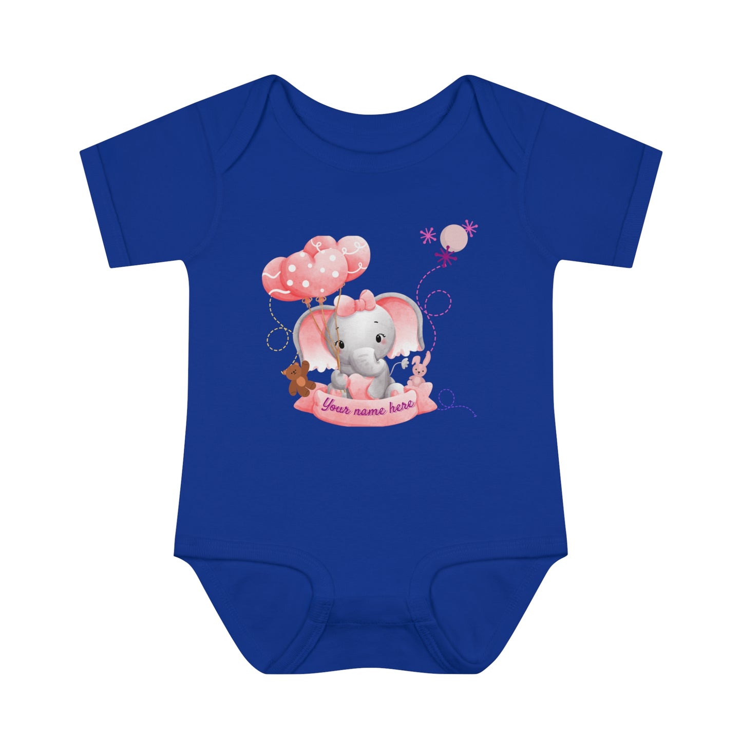 Body côtelé pour bébé - Bébé éléphant - Personnalisé - 02