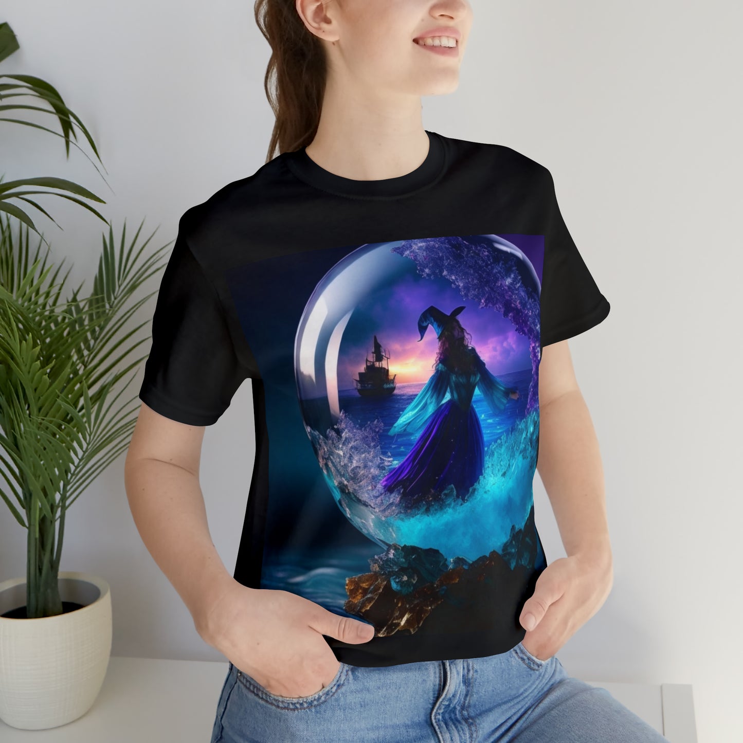Camiseta de manga corta unisex Jersey - Halloween Witch AI - 01