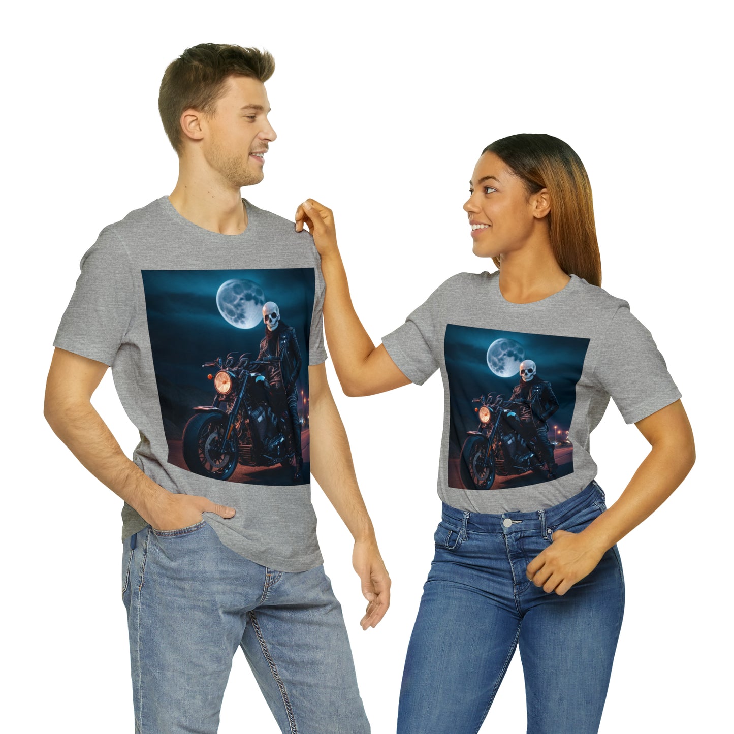 Camiseta de manga corta Unisex Jersey - Halloween Motociclista AI - 02