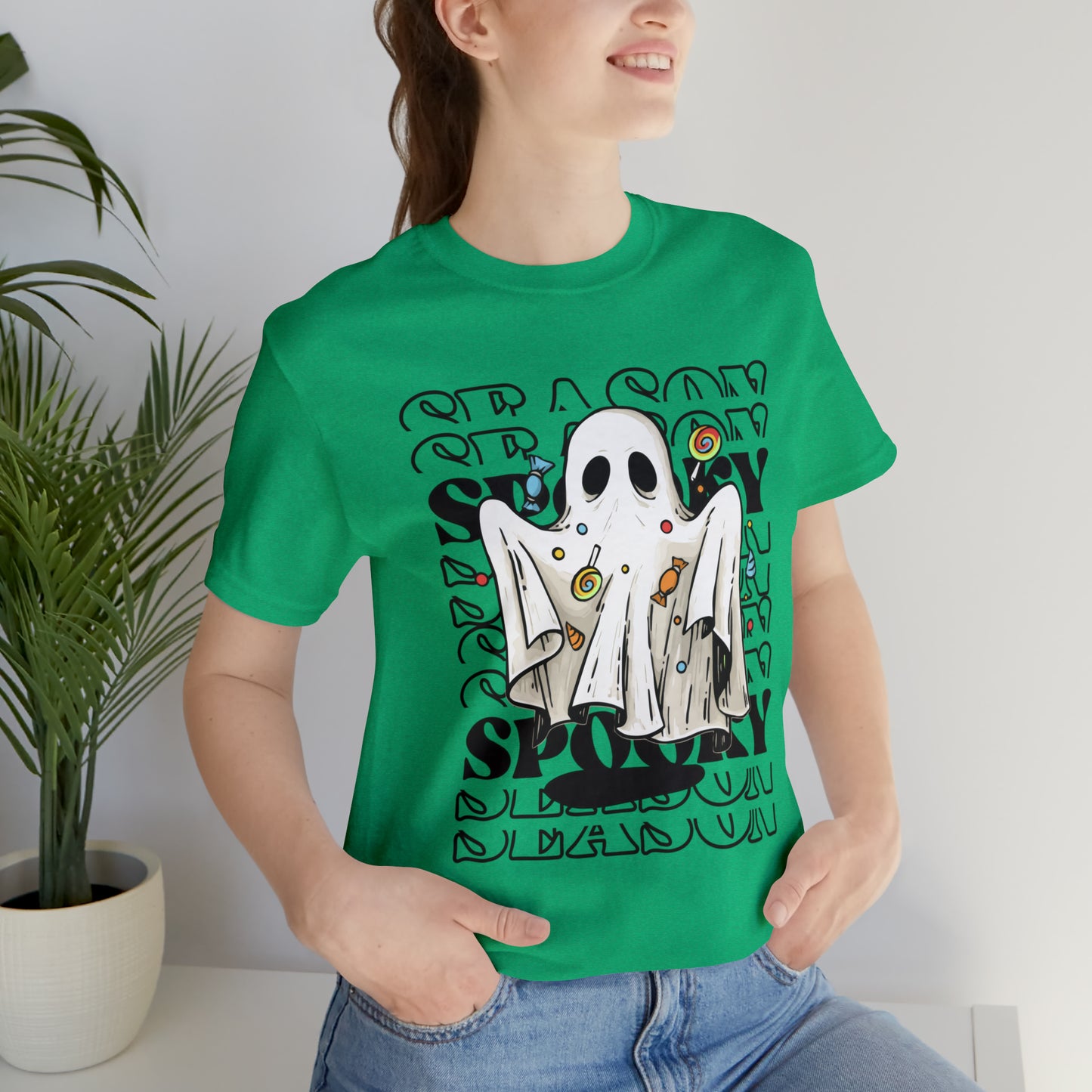 Tee-shirt à manches courtes en jersey unisexe - Halloween - Petit Fantôme - 05