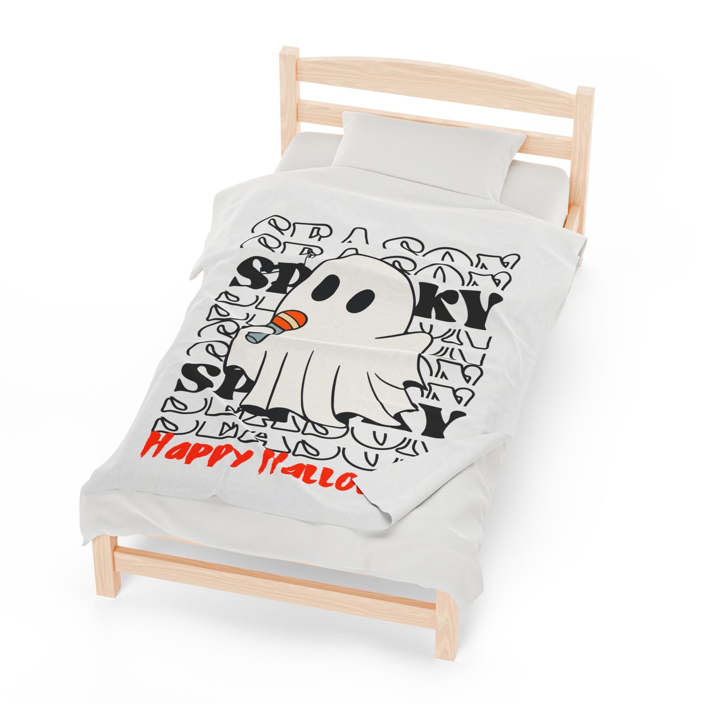 Couverture en peluche en velours - Halloween - Petit Fantôme - 06