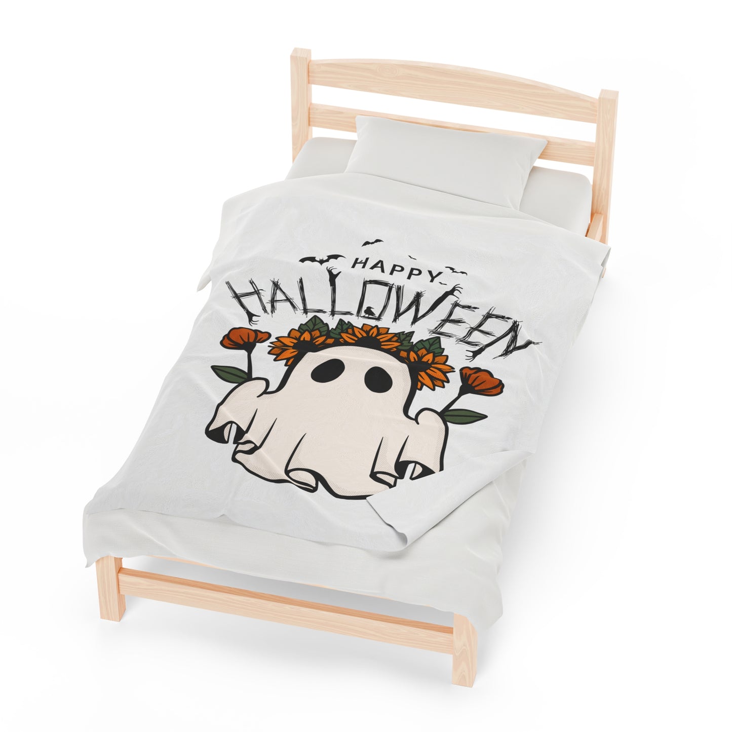 Couverture en peluche en velours - Halloween - Petit Fantôme - 03